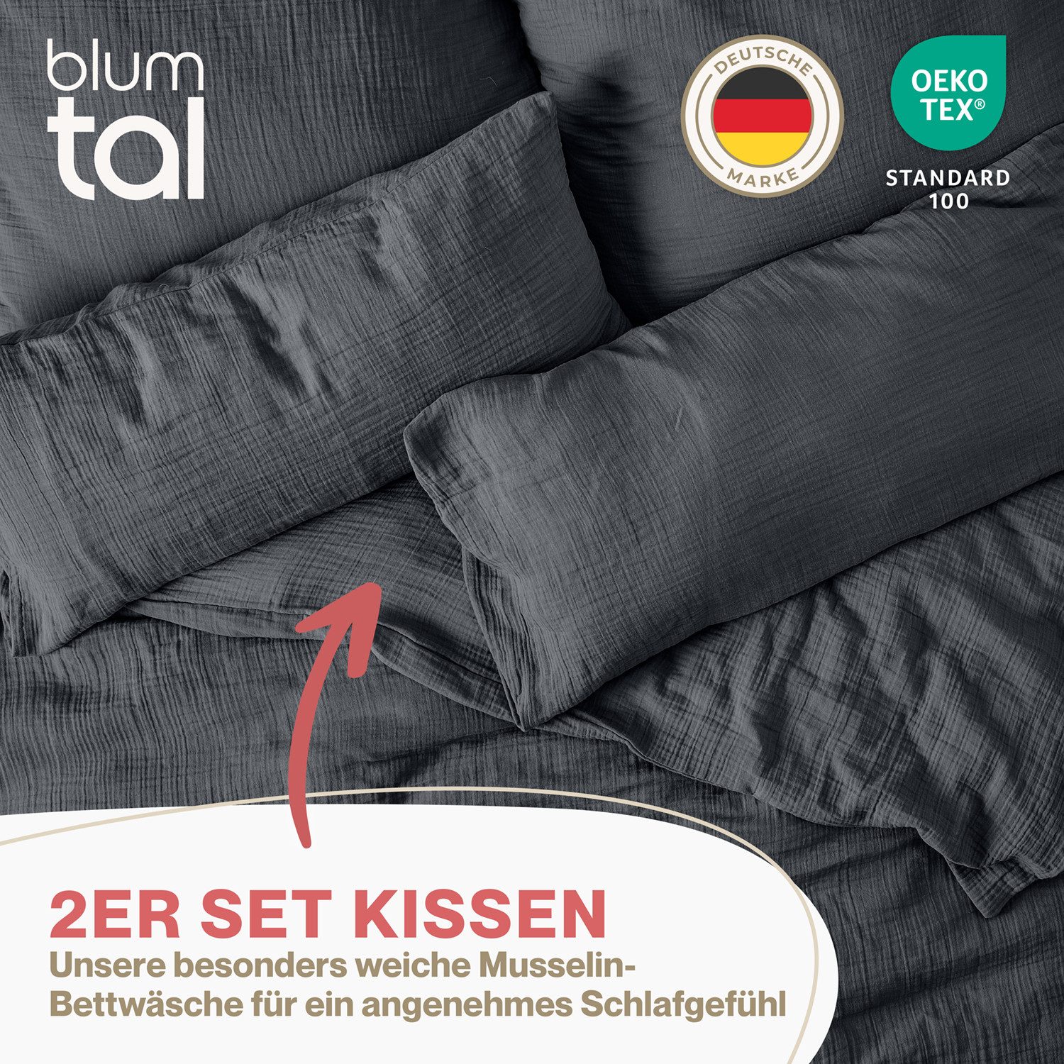 Blumtal Kissenbezug Musselin Kissenbezug - Oeko-TEX günstig online kaufen