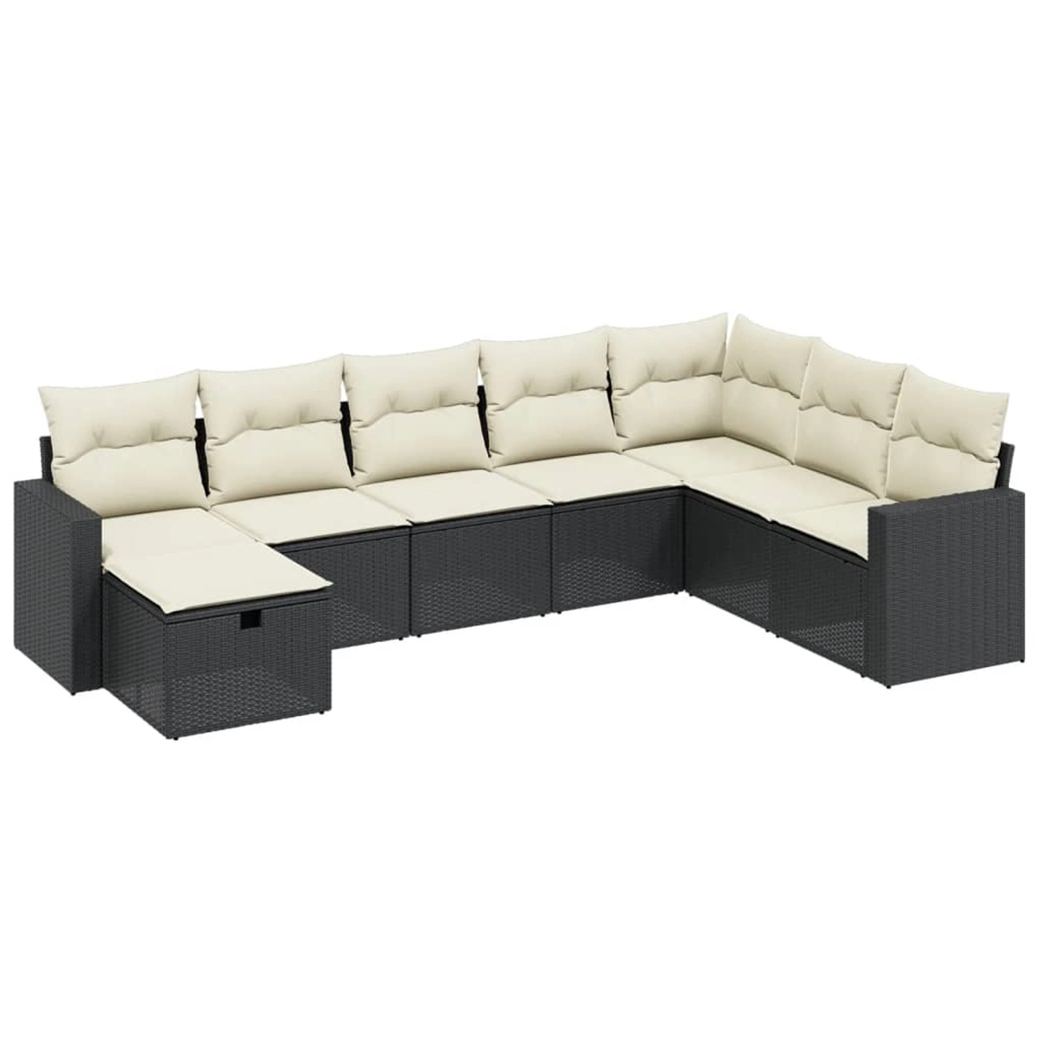 vidaXL 8-tlg Garten-Sofagarnitur mit Kissen Schwarz Poly Rattan Modell 130 günstig online kaufen