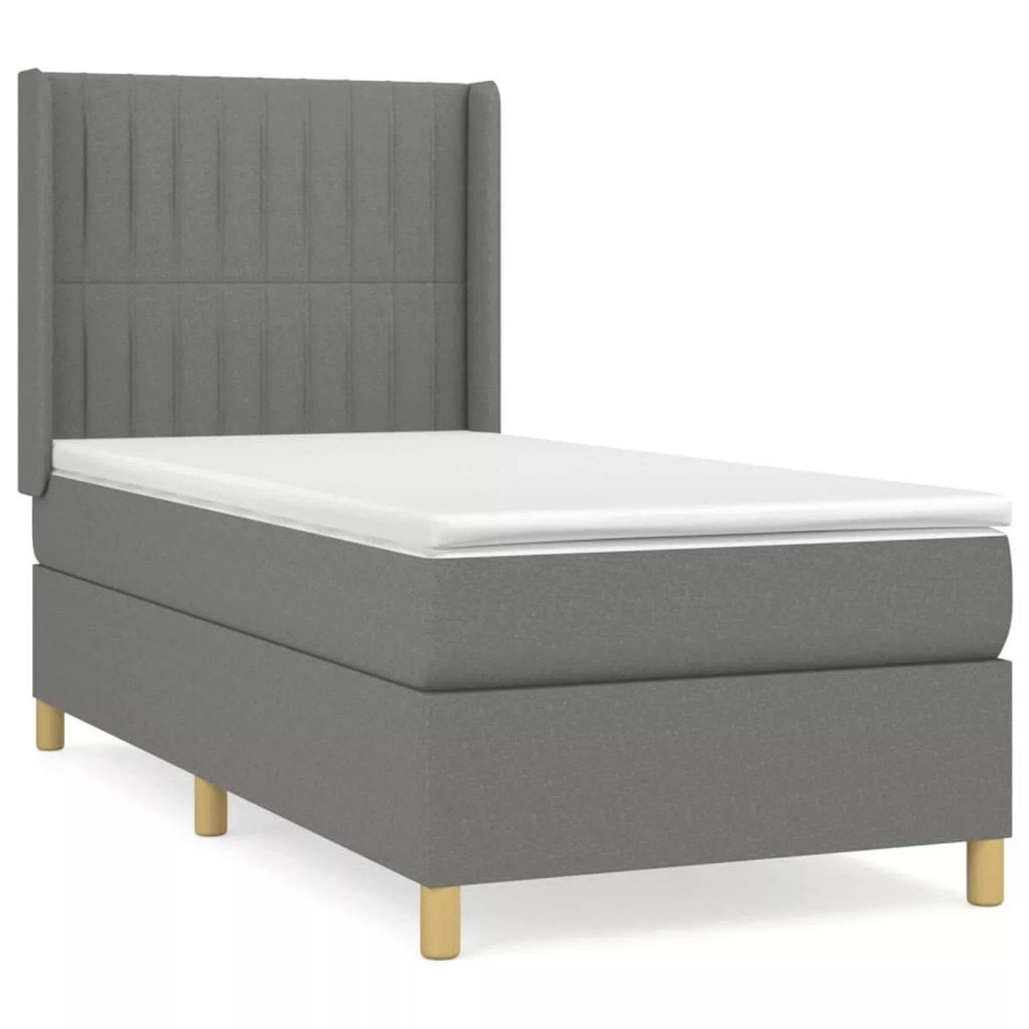 vidaXL Boxspringbett mit Matratze Dunkelgrau 80x200 cm Stoff1378093 günstig online kaufen