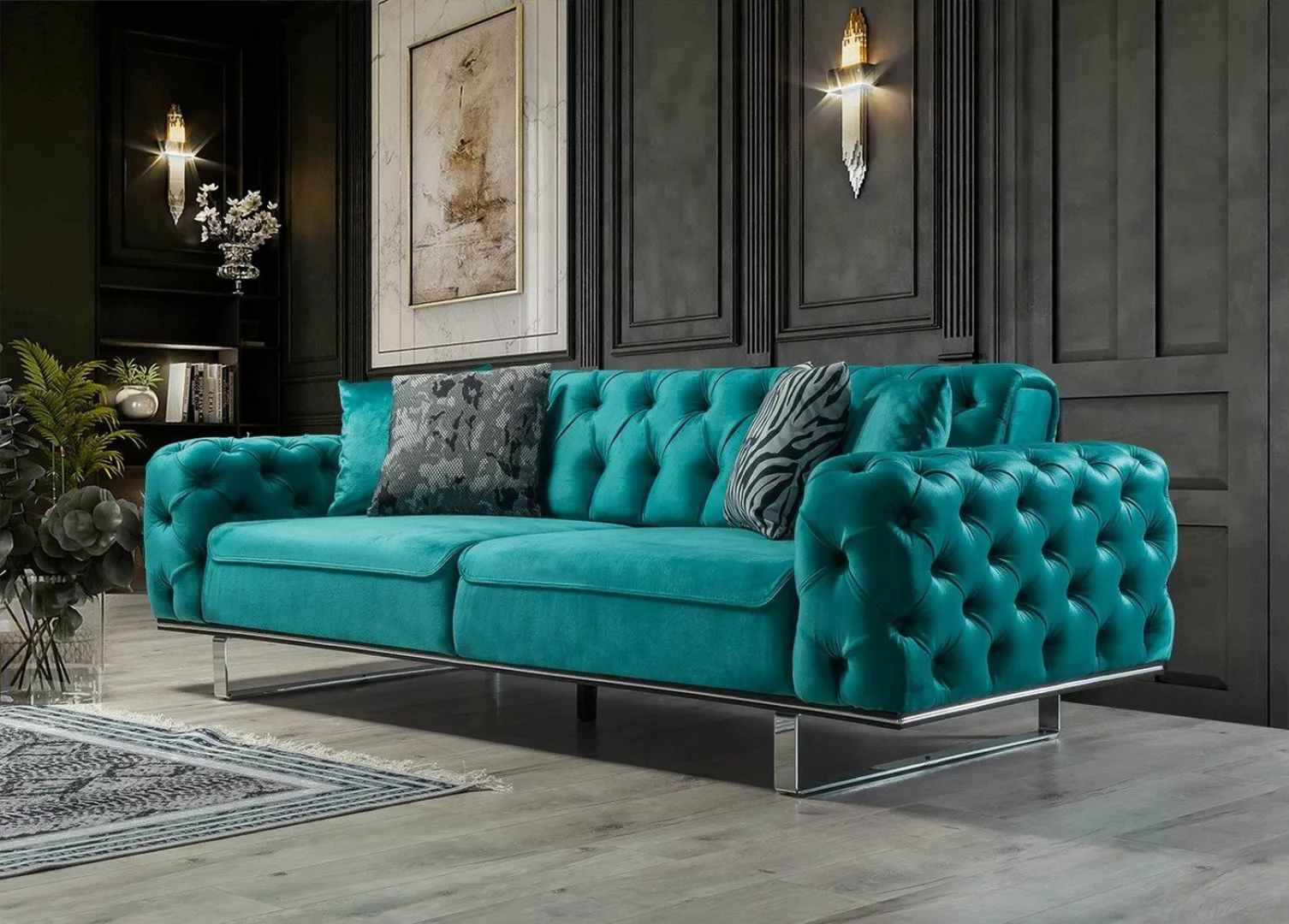 Villa Möbel Sofa Roma, 1 Stk. 2-Sitzer, Quality Made in Turkey, Mikrofaser günstig online kaufen