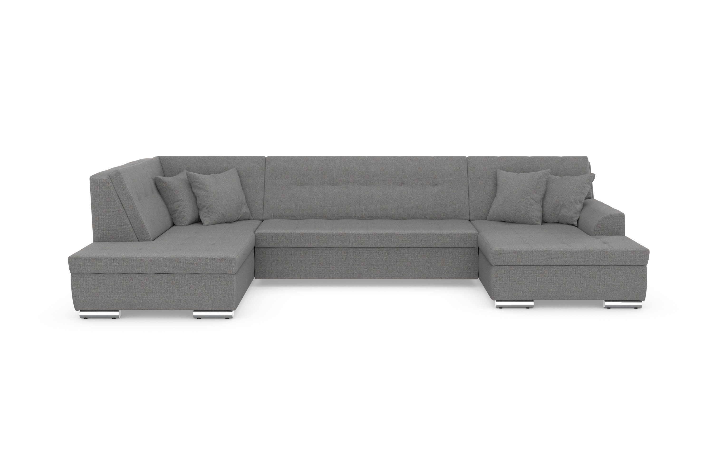 DOMO collection Wohnlandschaft "Treviso incl. Zierkissen, moderne Steppung, günstig online kaufen