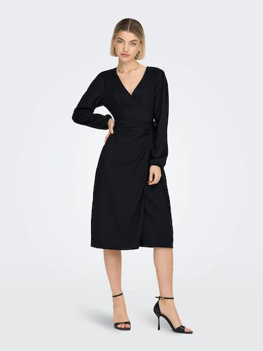 ONLY Midikleid "ONLMERLE L/S WRAP MIDI DRESS JRS" günstig online kaufen