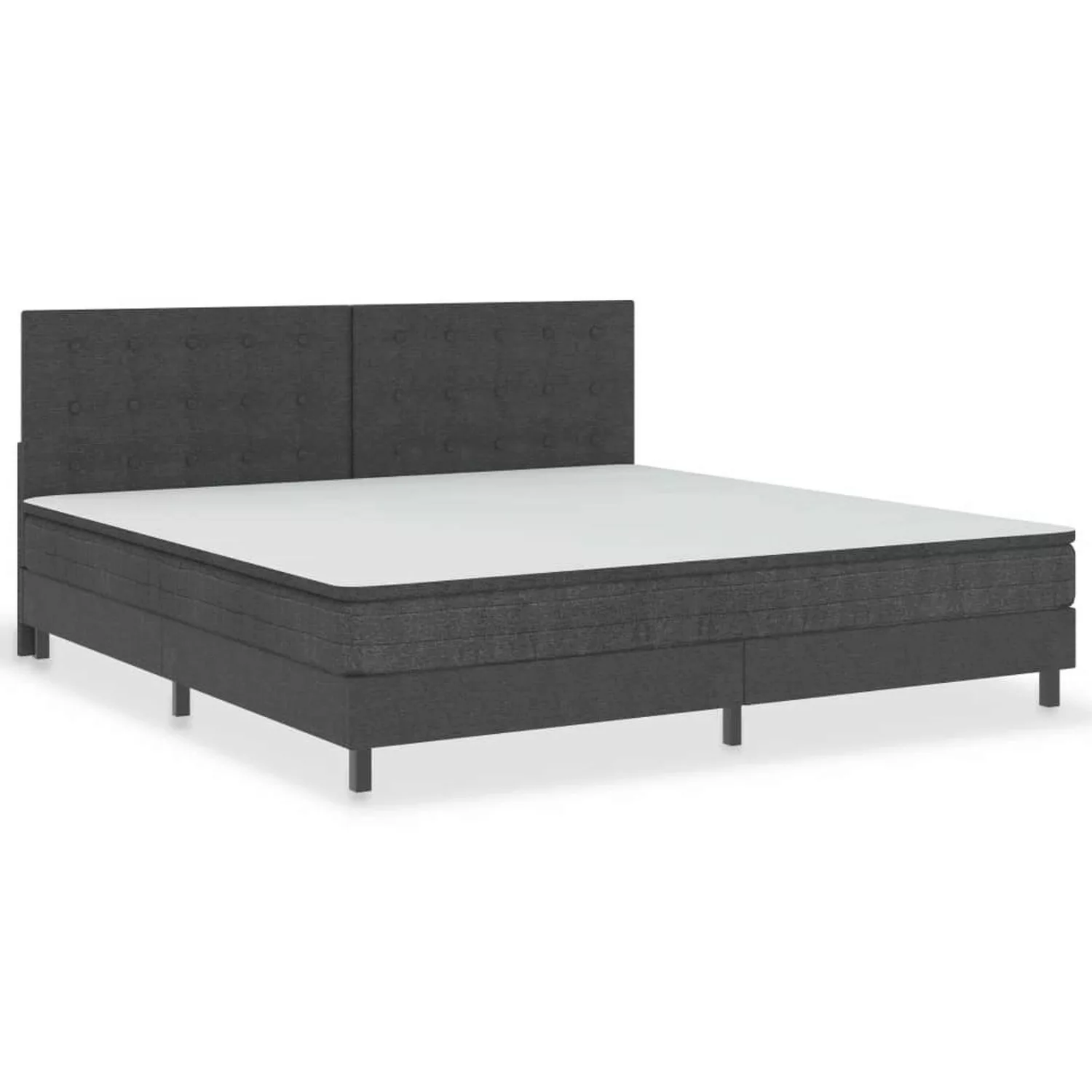 vidaXL Boxspringbett Boxspringbett Dunkelgrau Stoff 200x200 cm Doppelbett B günstig online kaufen