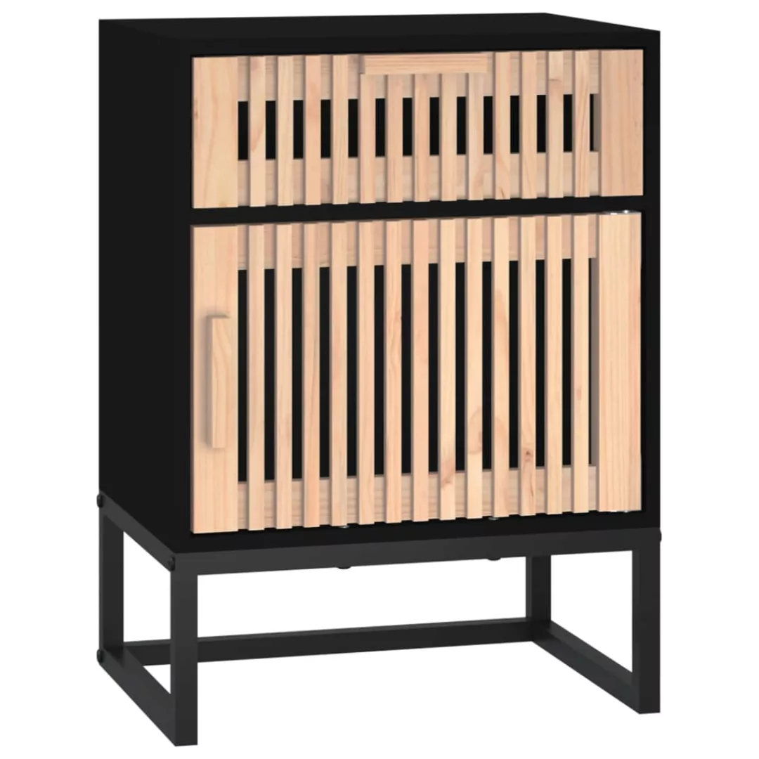 Vidaxl Nachttisch Schwarz 40x30x55,5 Cm Holzwerkstoff & Eisen günstig online kaufen