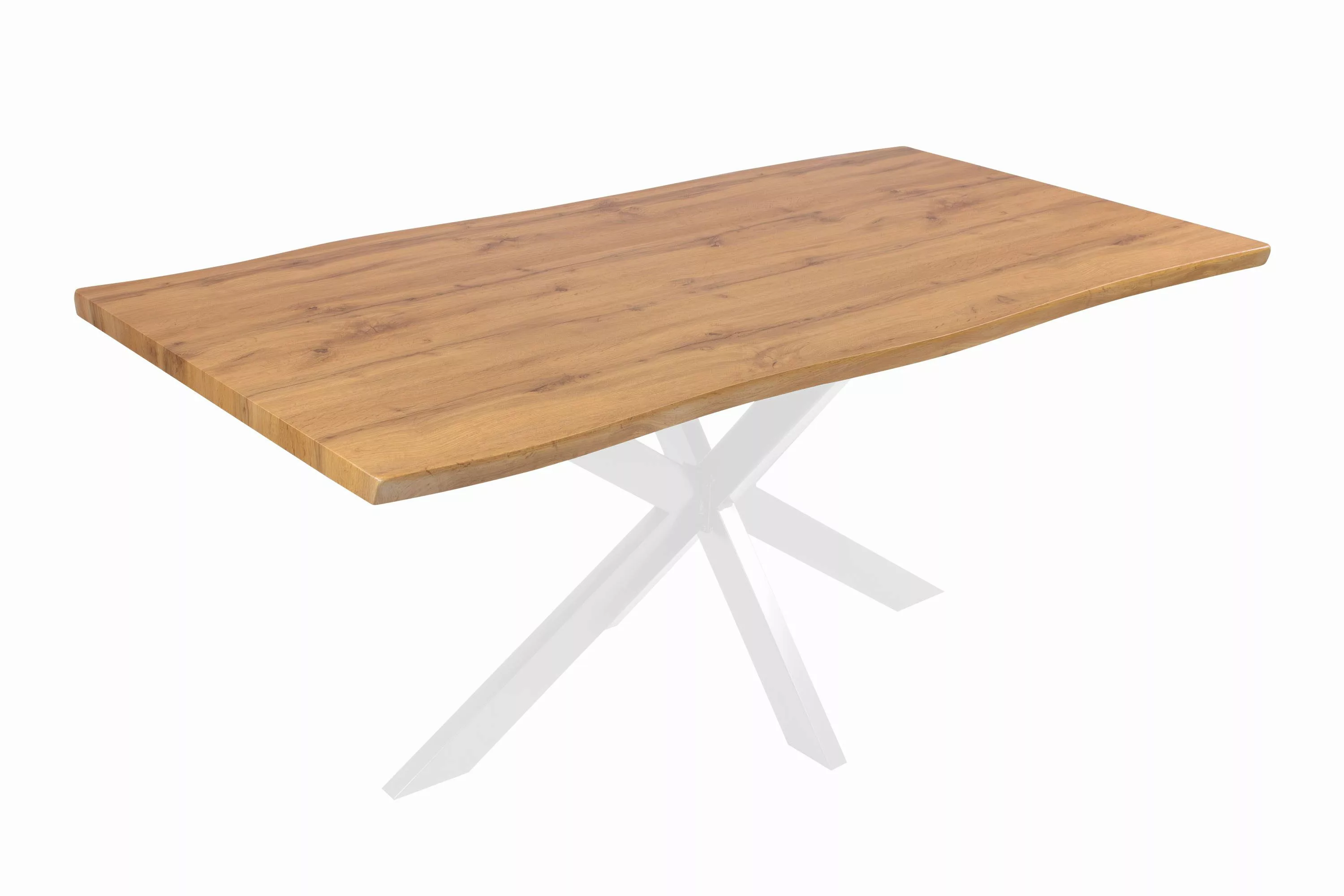 Loreno® Esstisch verschiedene Holz-Optik, Baumkante, Metallgestell günstig online kaufen