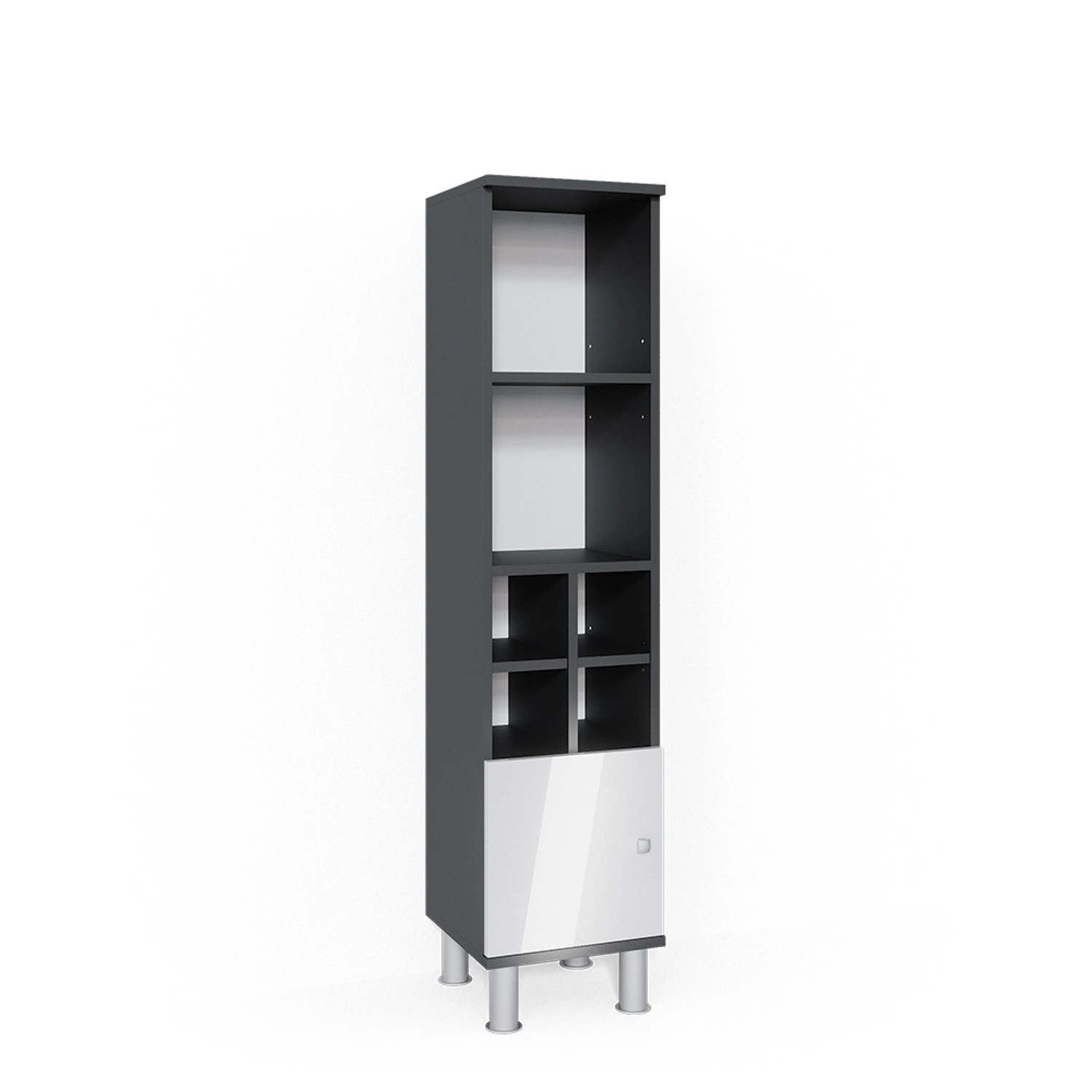 Vicco Midischrank Fynn, Weiß Hochglanz/Anthrazit, 30 günstig online kaufen