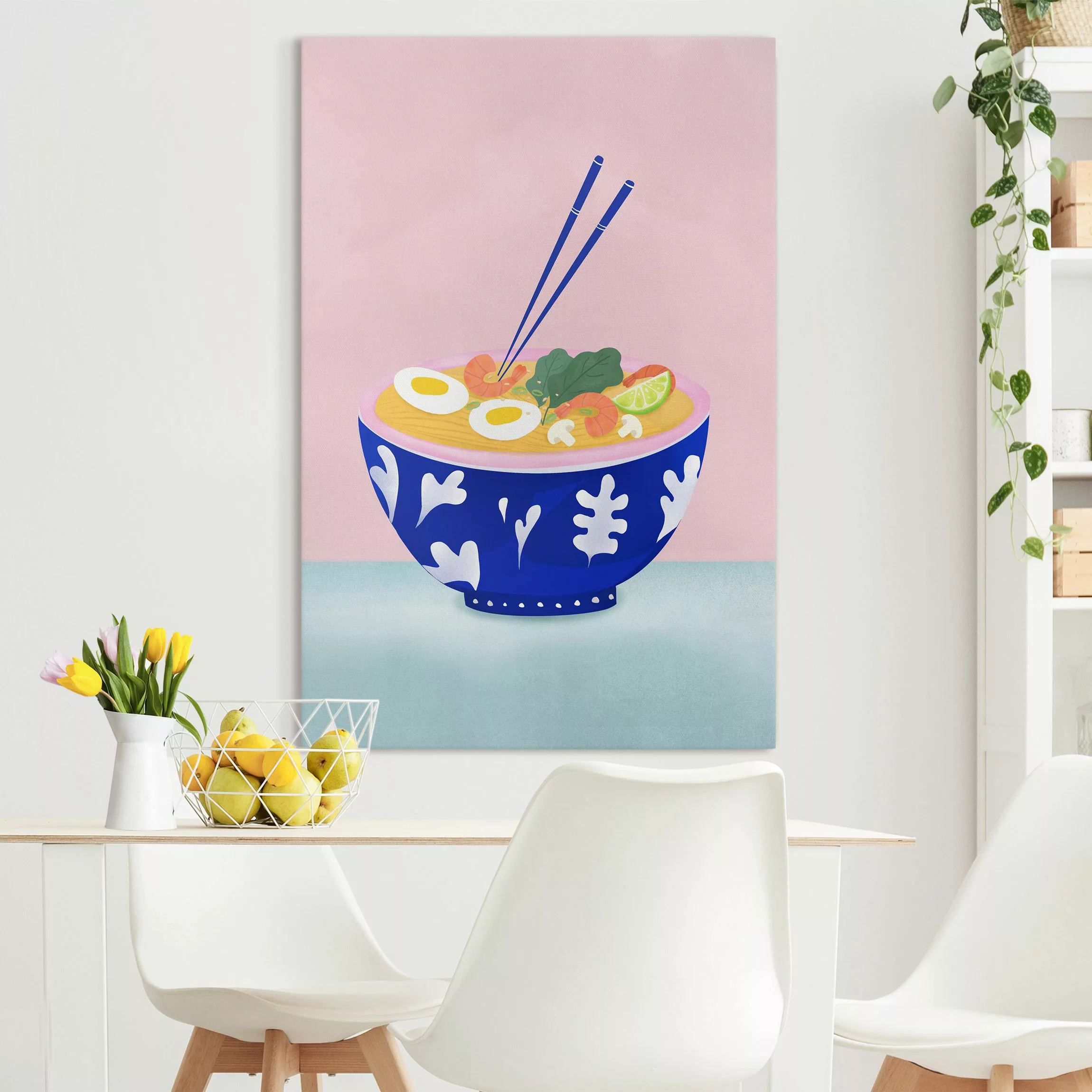 Leinwandbild Ramen mit Shrimps günstig online kaufen