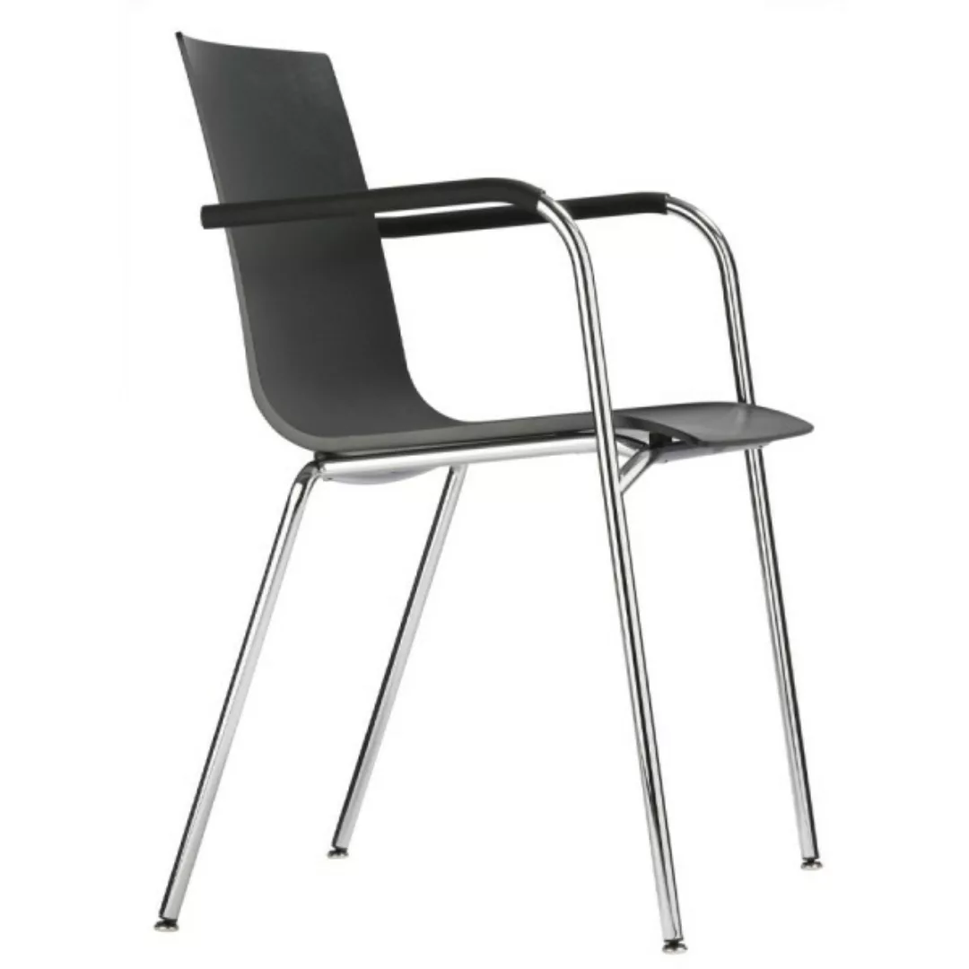 THONET S 160 F Konferenzstuhl mit Armlehnen | Gestell chrom | Konfigurator günstig online kaufen