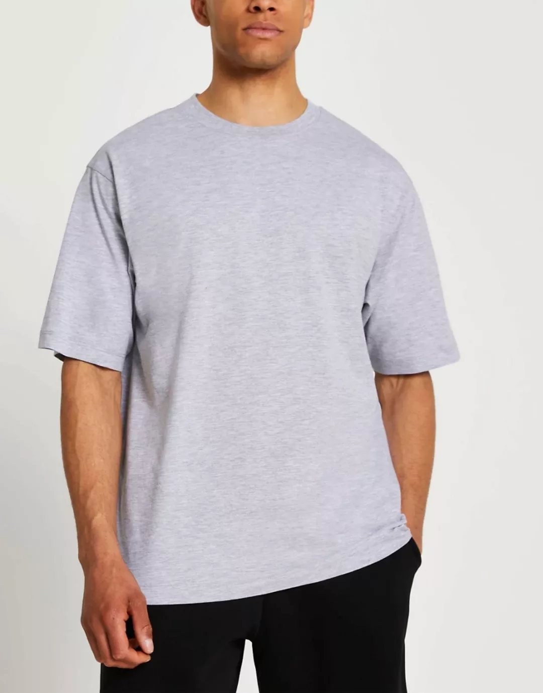 River Island – Graues Oversize-T-Shirt günstig online kaufen