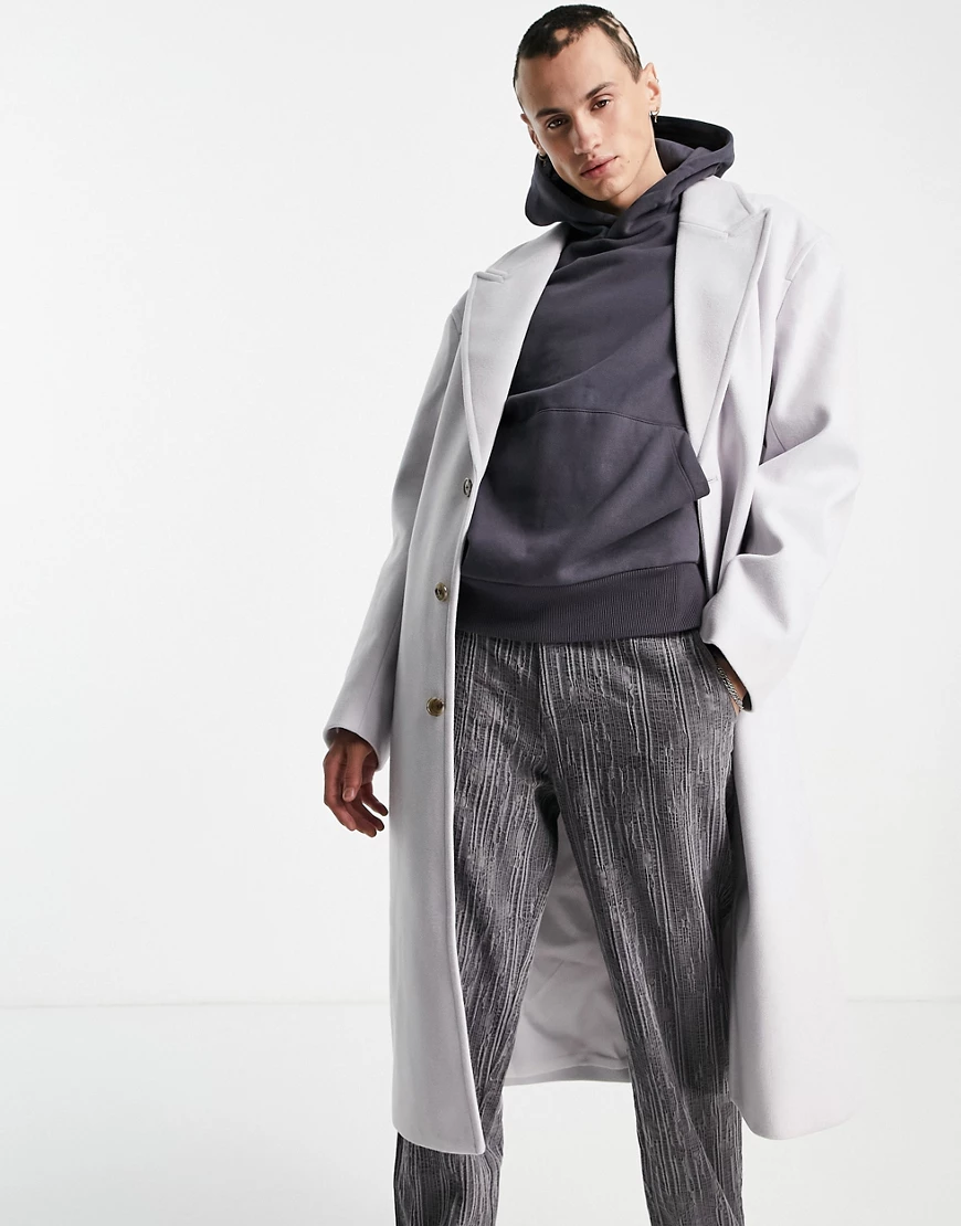 ASOS DESIGN – Oversize-Mantel aus Wollmischung in Flieder-Violett günstig online kaufen