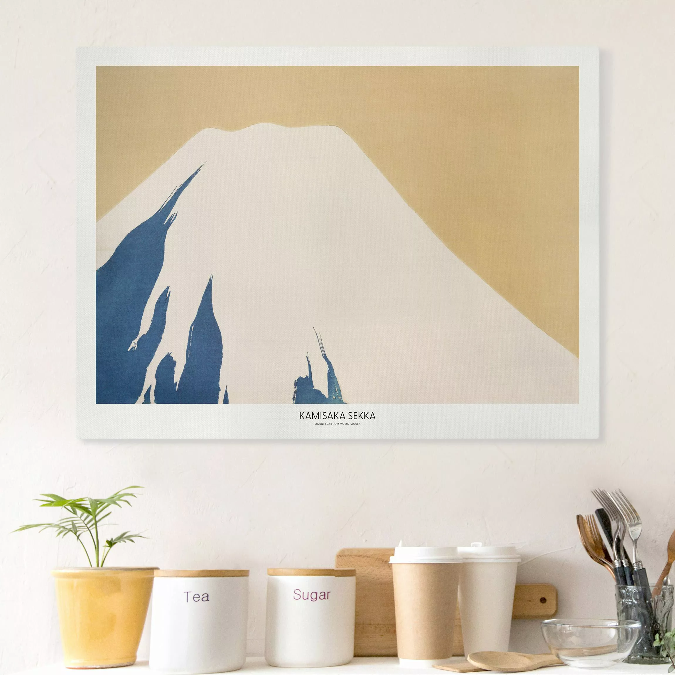 Leinwandbild Holzschnitt Fujiyama günstig online kaufen