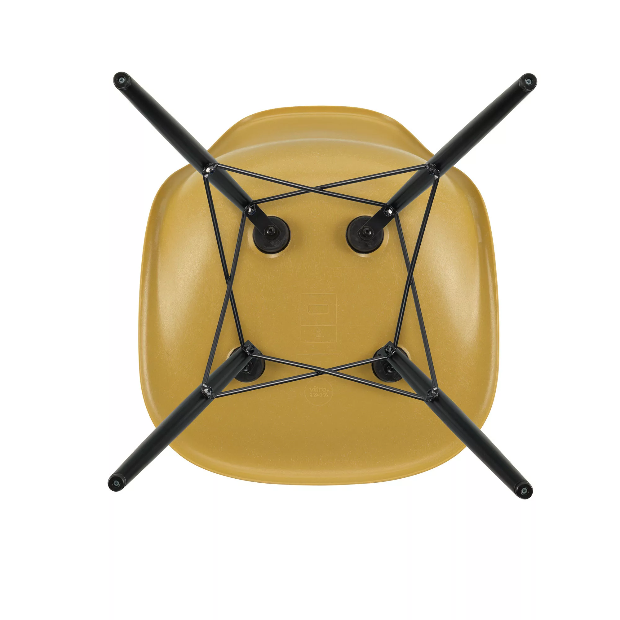 Vitra - Eames Fiberglass Side Chair DSW Ahorn schwarz - ocker hell/Sitzscha günstig online kaufen