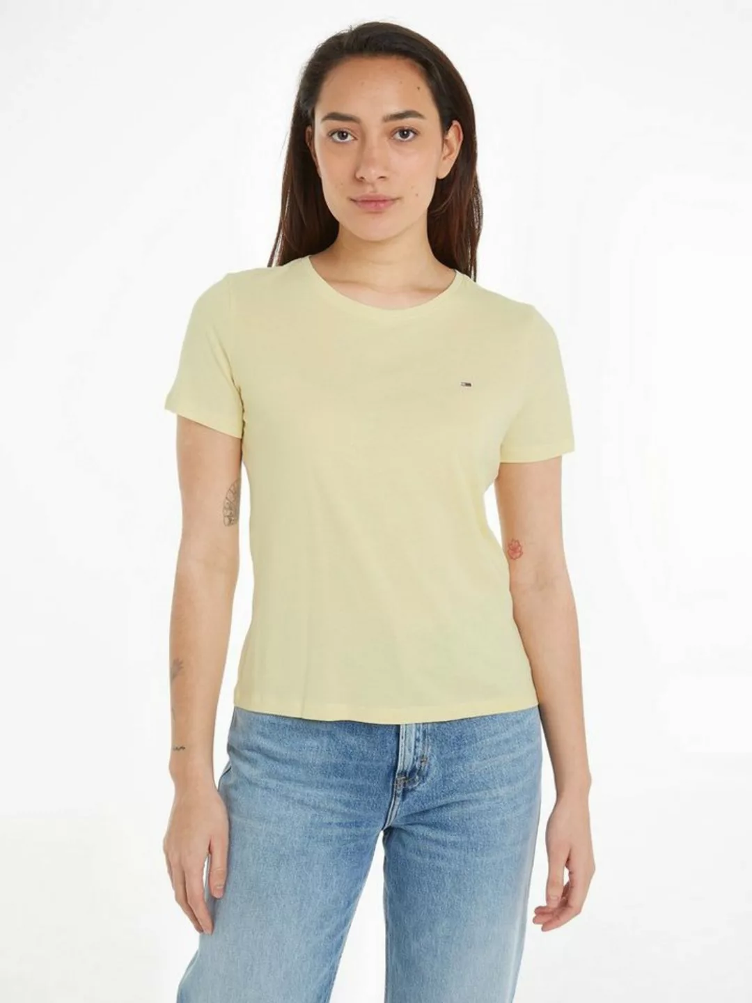 Tommy Jeans T-Shirt Soft Jersey T Shirt aus weicher Jersey Qualität Rundhal günstig online kaufen