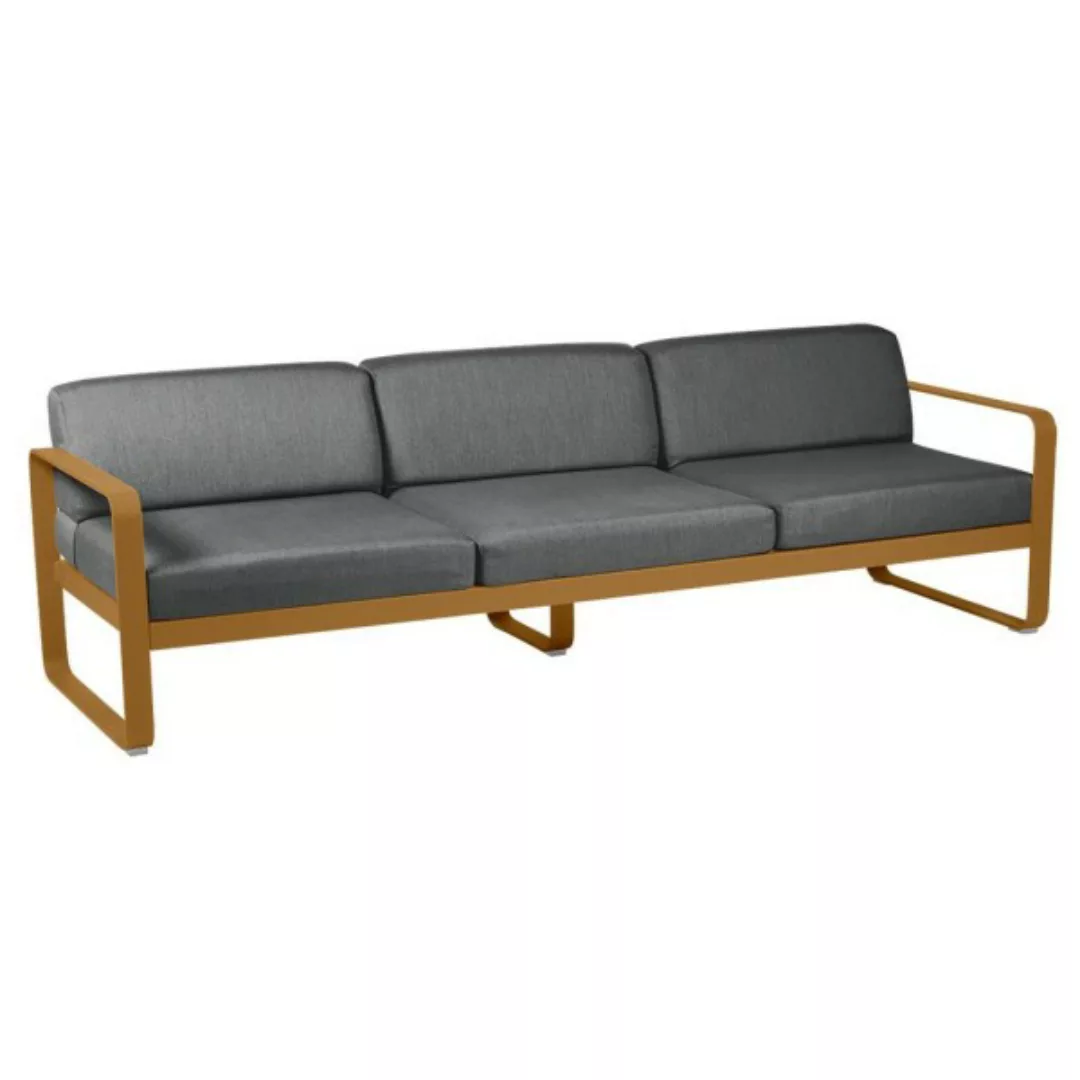 Bellevie 3-Sitzer Lounge-Sofa D2 Lebkuchen A3 Graphitgrau günstig online kaufen