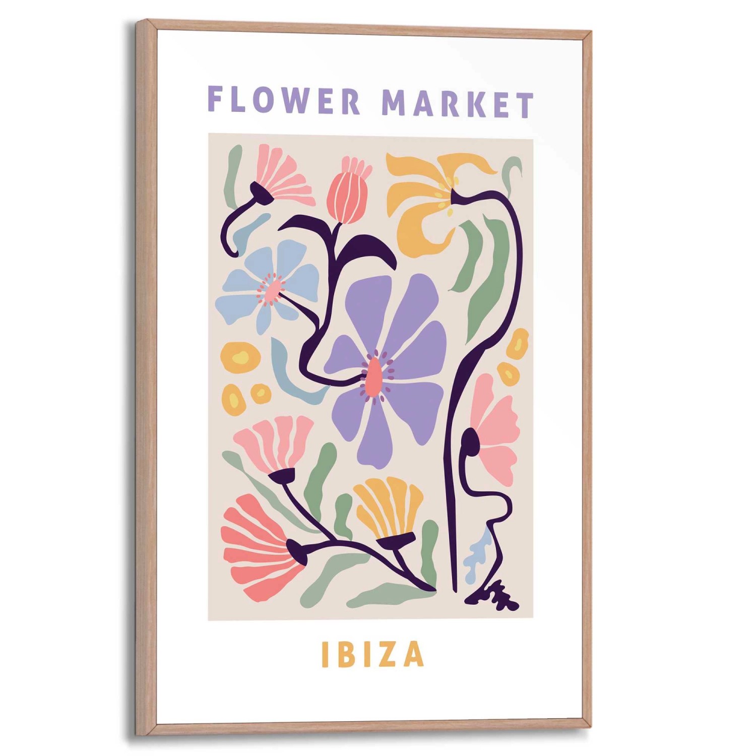 Reinders Gerahmtes Bild Ibiza Flower Market 30 cm x 20 cm Mehrfarbig günstig online kaufen