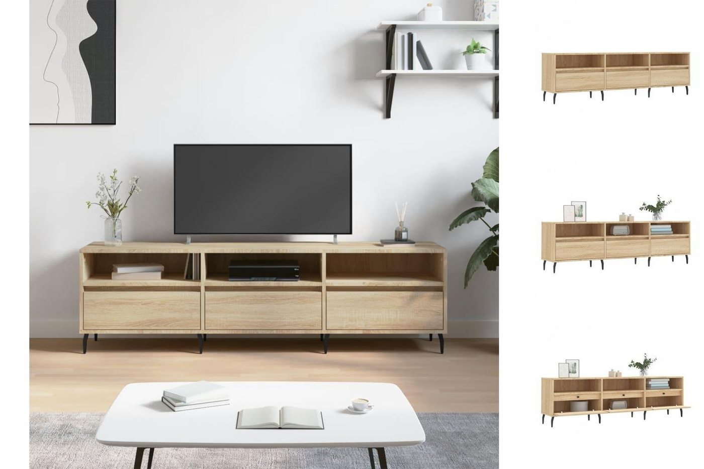 vidaXL TV-Schrank TV-Schrank Räuchereiche 150x30x44,5 cm Holzwerkstoff günstig online kaufen