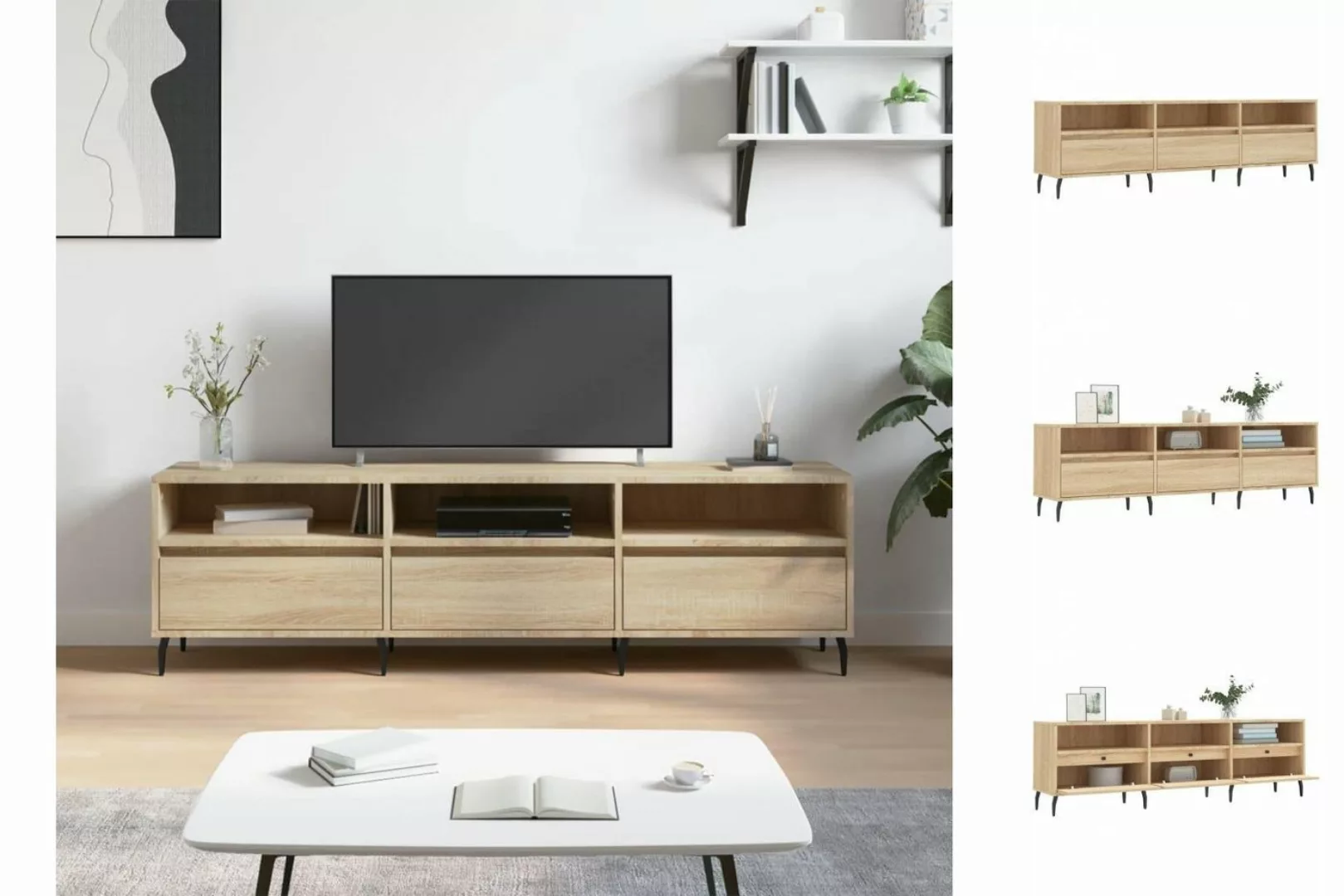 vidaXL TV-Schrank TV-Schrank Räuchereiche 150x30x44,5 cm Spanplatte günstig online kaufen