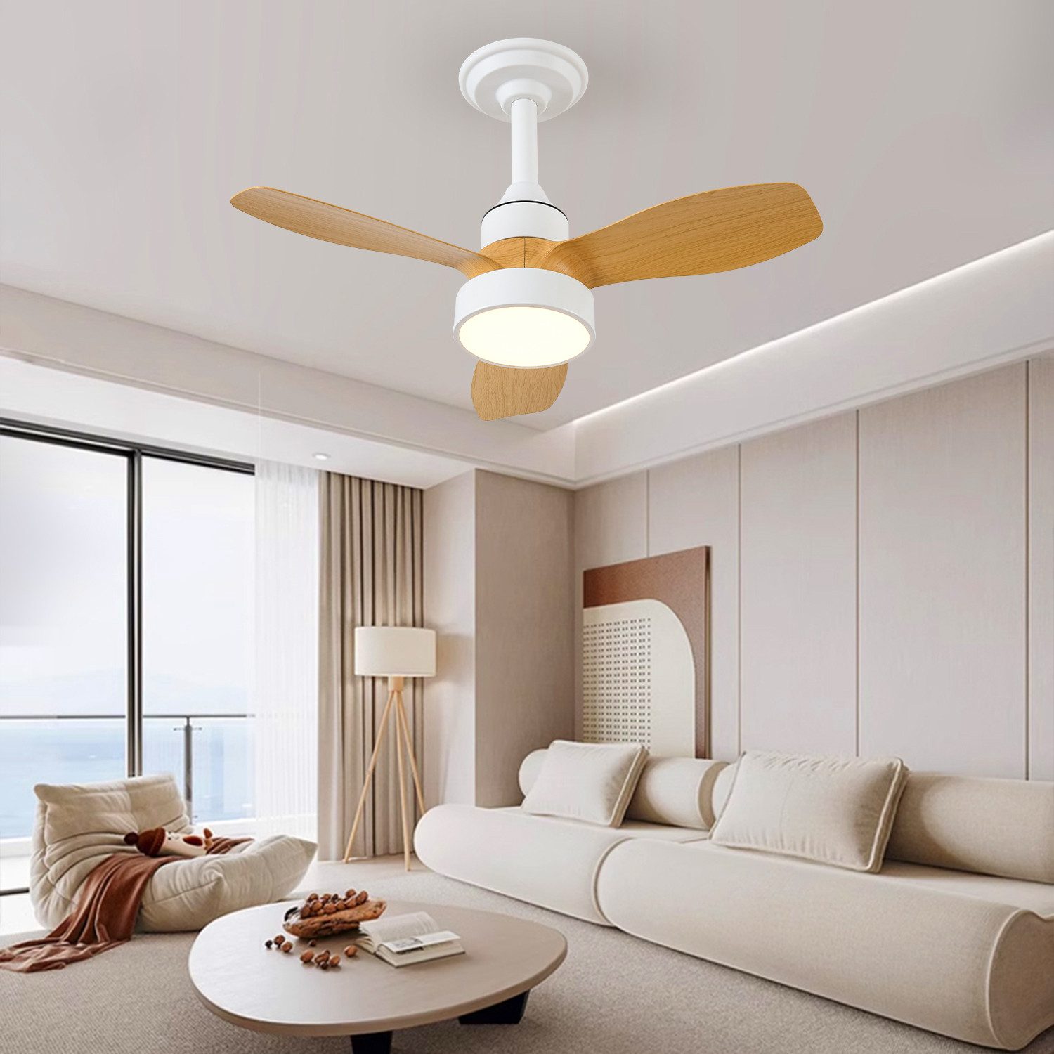 JDONG Deckenventilator mit Beleuchtung und Fernbedienung günstig online kaufen