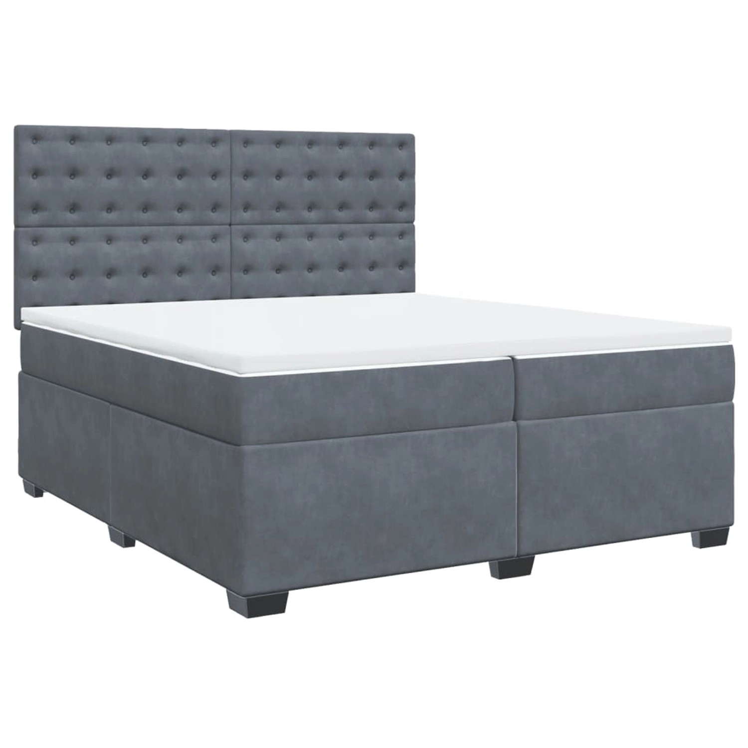 vidaXL Boxspringbett mit Matratze Dunkelgrau 200x200 cm Samt2103266 günstig online kaufen