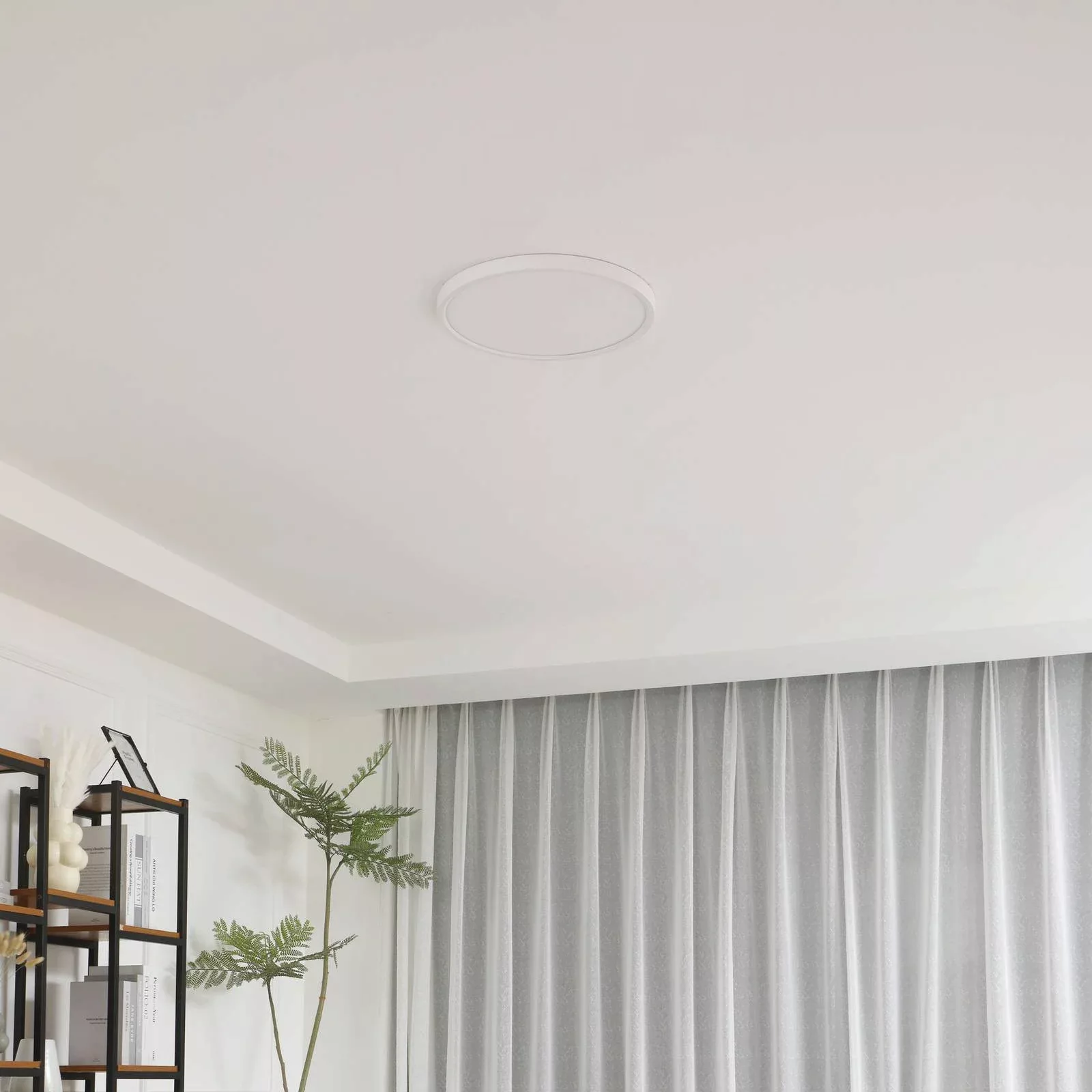 Lindby LED-Deckenleuchte Deika, 40 cm, weiß, Kunststoff, CCT günstig online kaufen
