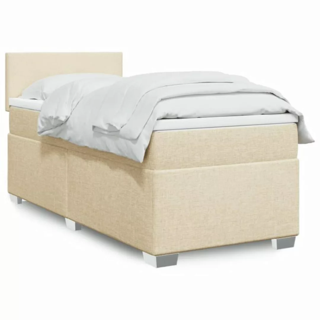 vidaXL Boxspringbett, Boxspringbett mit Matratze Taupe 90x190 cm Stoff günstig online kaufen