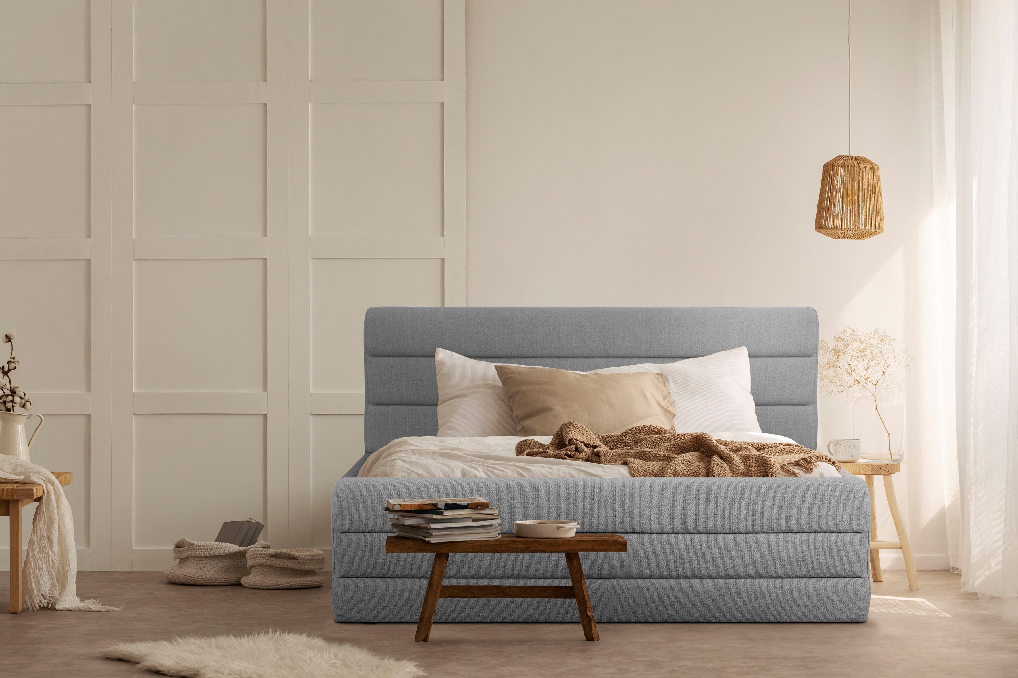 OTTO products Polsterbett "Merrit", Quernaht im Kopf- und Fußteil, in 5 Bre günstig online kaufen