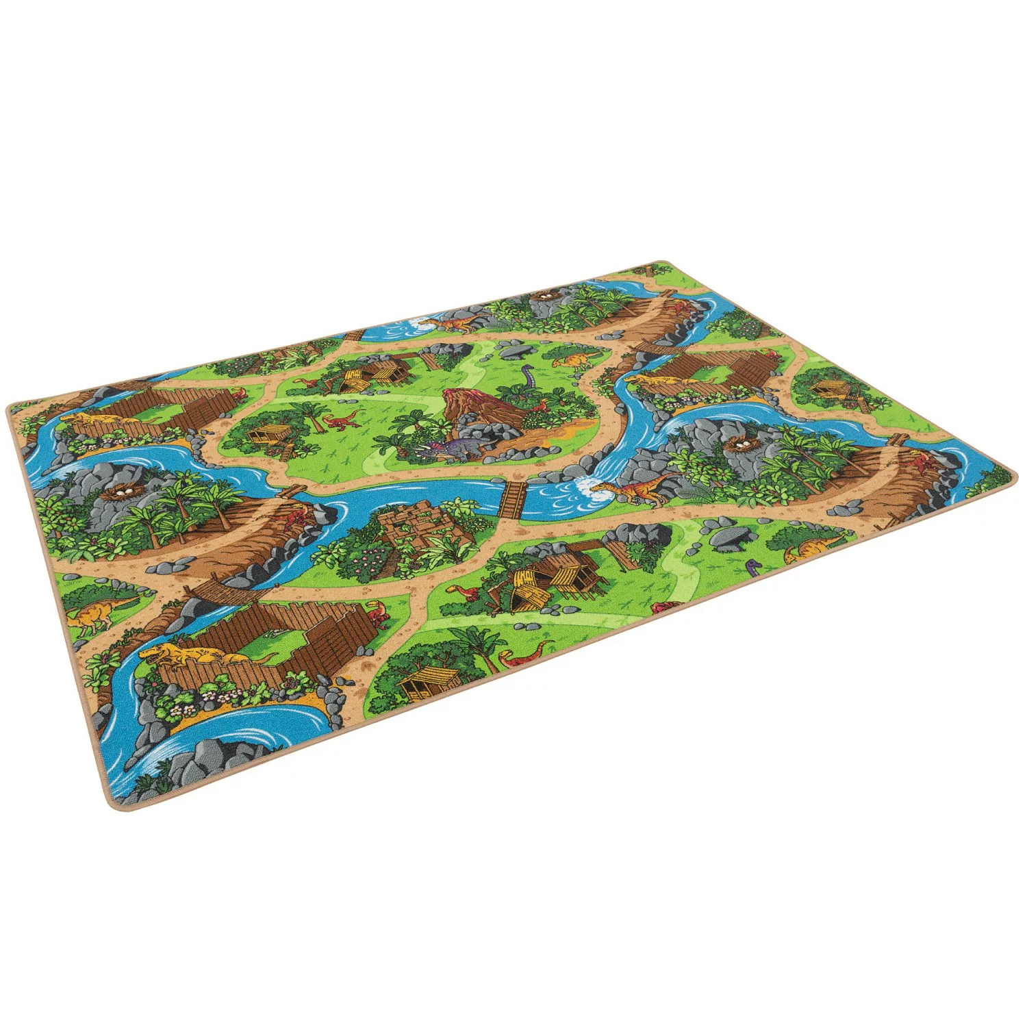 Snapstyle Kinder Spiel Straßenteppich Türkis 100x200cm günstig online kaufen