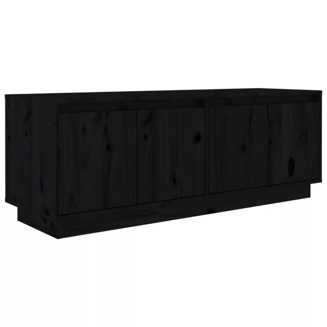 Vidaxl Tv-schrank Schwarz 110x34x40 Cm Massivholz Kiefer günstig online kaufen