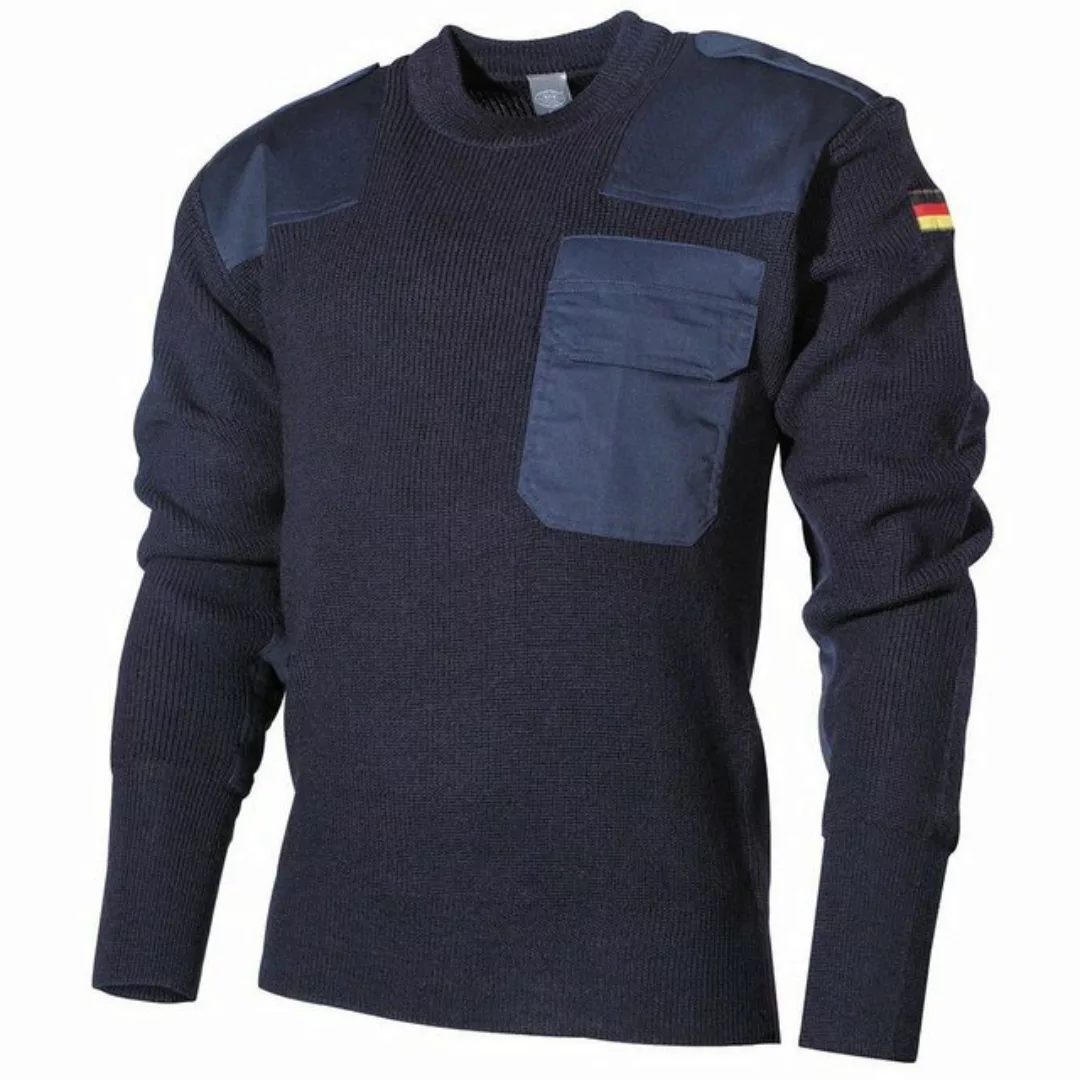 MFH Rundhalspullover Bundeswehr Pullover, mit Brusttasche, blau 50 günstig online kaufen