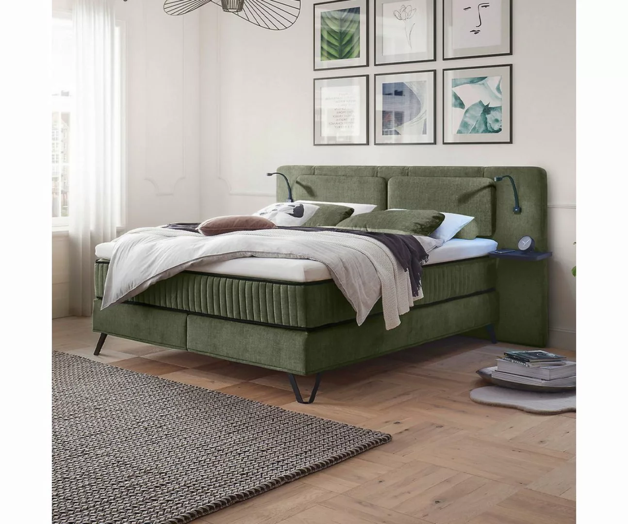 ED EXCITING DESIGN Boxspringliege (180 x 200 cm, Milazzo), Grün günstig online kaufen