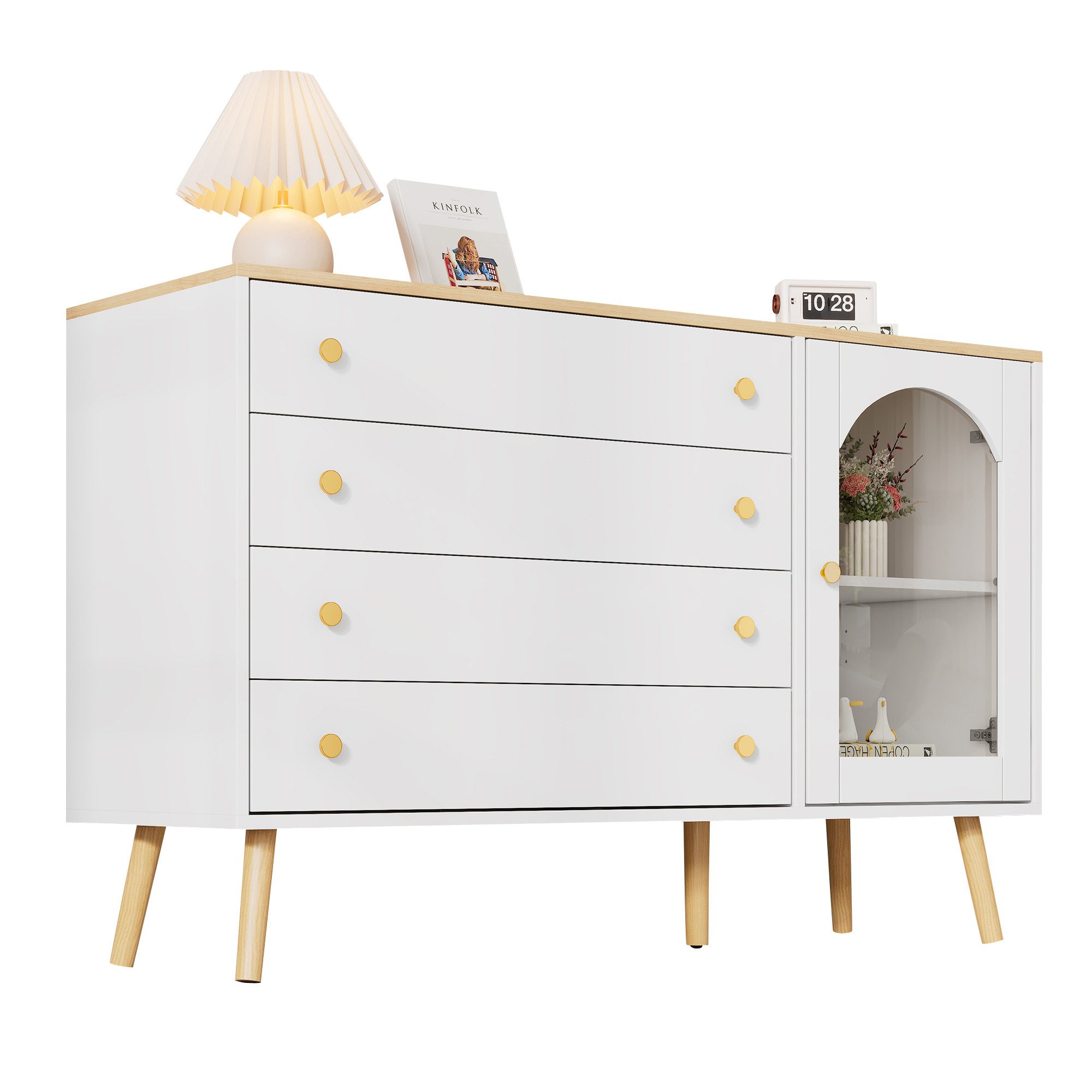 HAUSS SPOLE Wohnzimmer-Set Kommode mit 4 günstig online kaufen