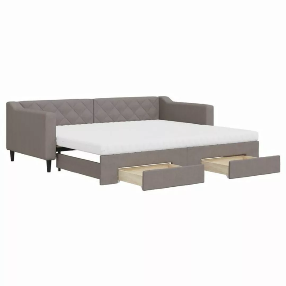 vidaXL Gästebett Gästebett Tagesbett Ausziehbar mit Schubladen Taupe 90x200 günstig online kaufen