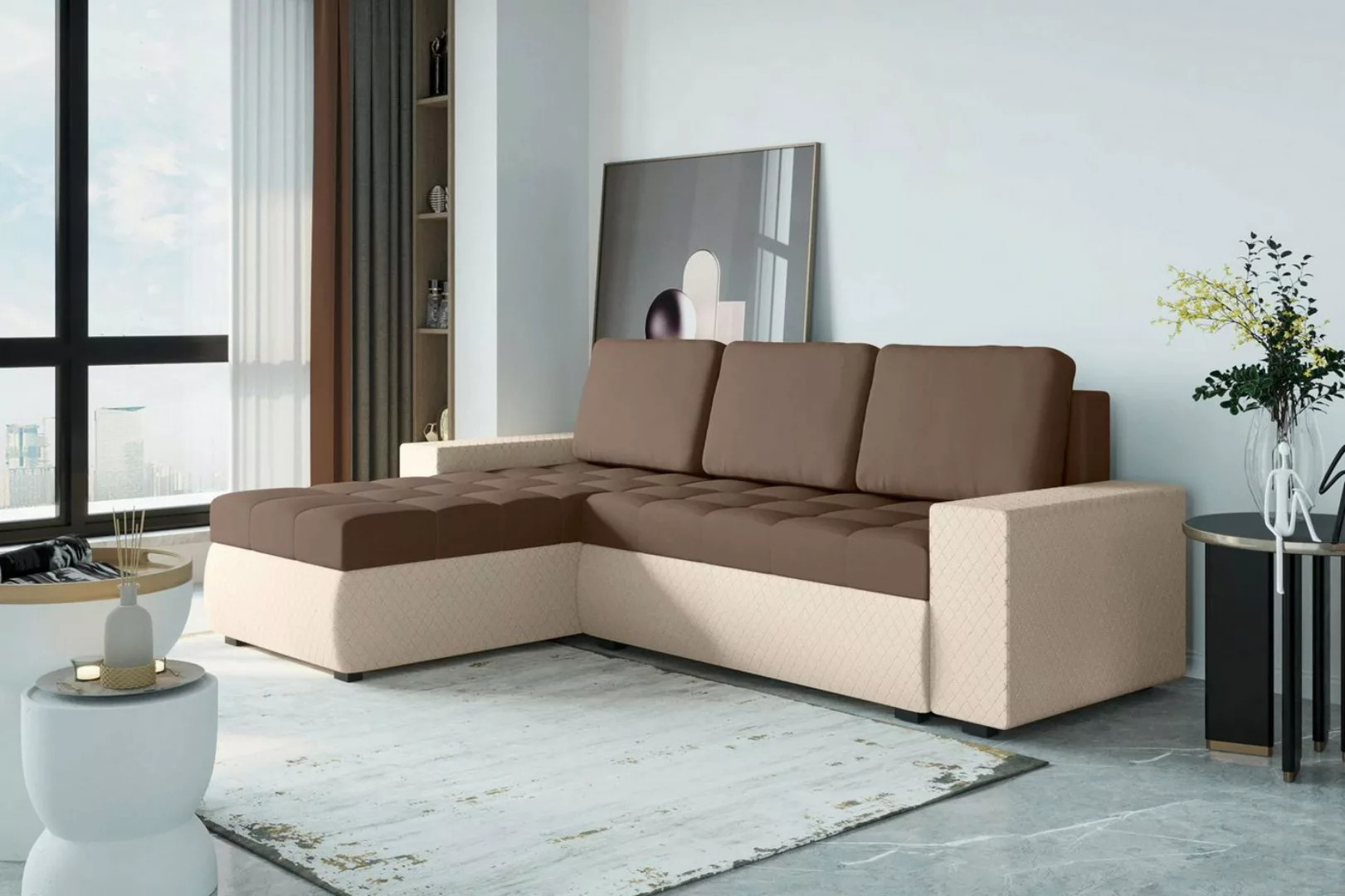 Stylefy Ecksofa Miranda, L-Form, Eckcouch, Sofa, Sitzkomfort, mit Bettfunkt günstig online kaufen