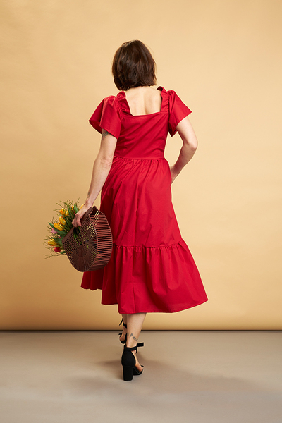 Kleid "Lola" Aus Bio-baumwolle Rot günstig online kaufen