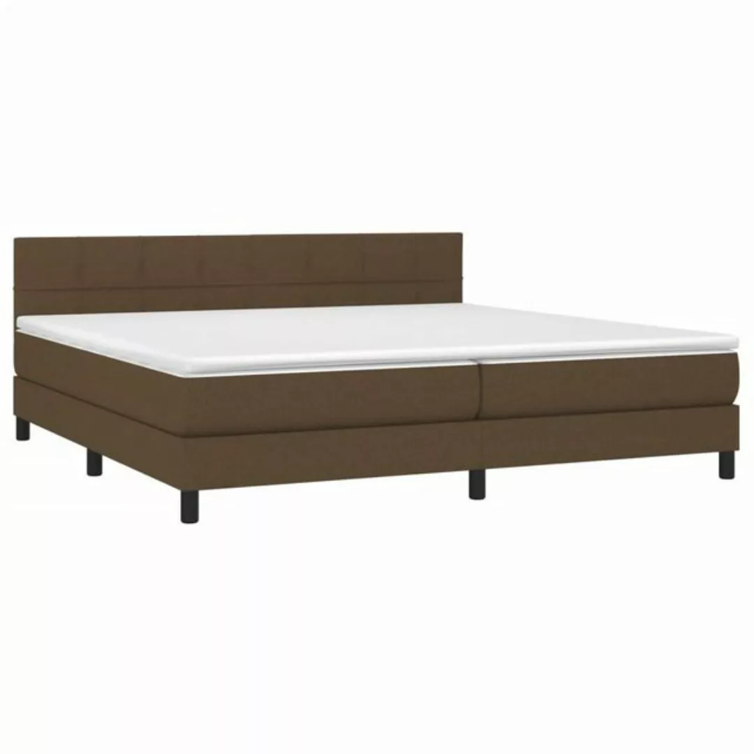 vidaXL Boxspringbett Boxspringbett mit Matratze Dunkelbraun 200x200 cm Stof günstig online kaufen