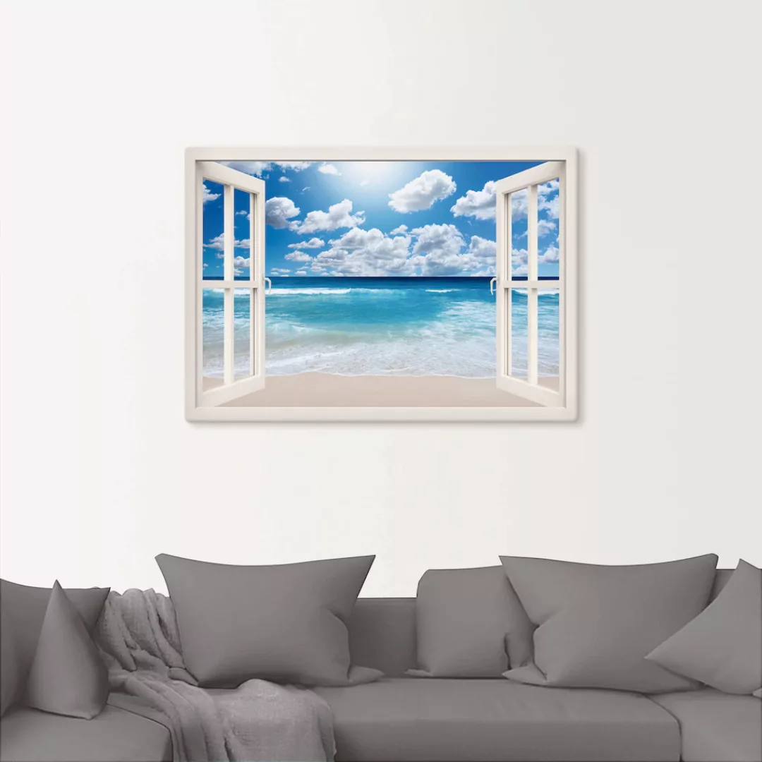 Artland Wandbild »Fensterblick Großartige Strandlandschaft«, Fensterblick, günstig online kaufen