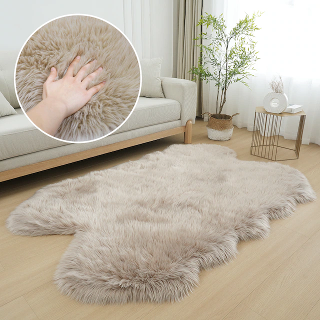 my home Fellteppich »Dena Teppiche, Fellform, waschbar«, fellförmig, 60 mm günstig online kaufen
