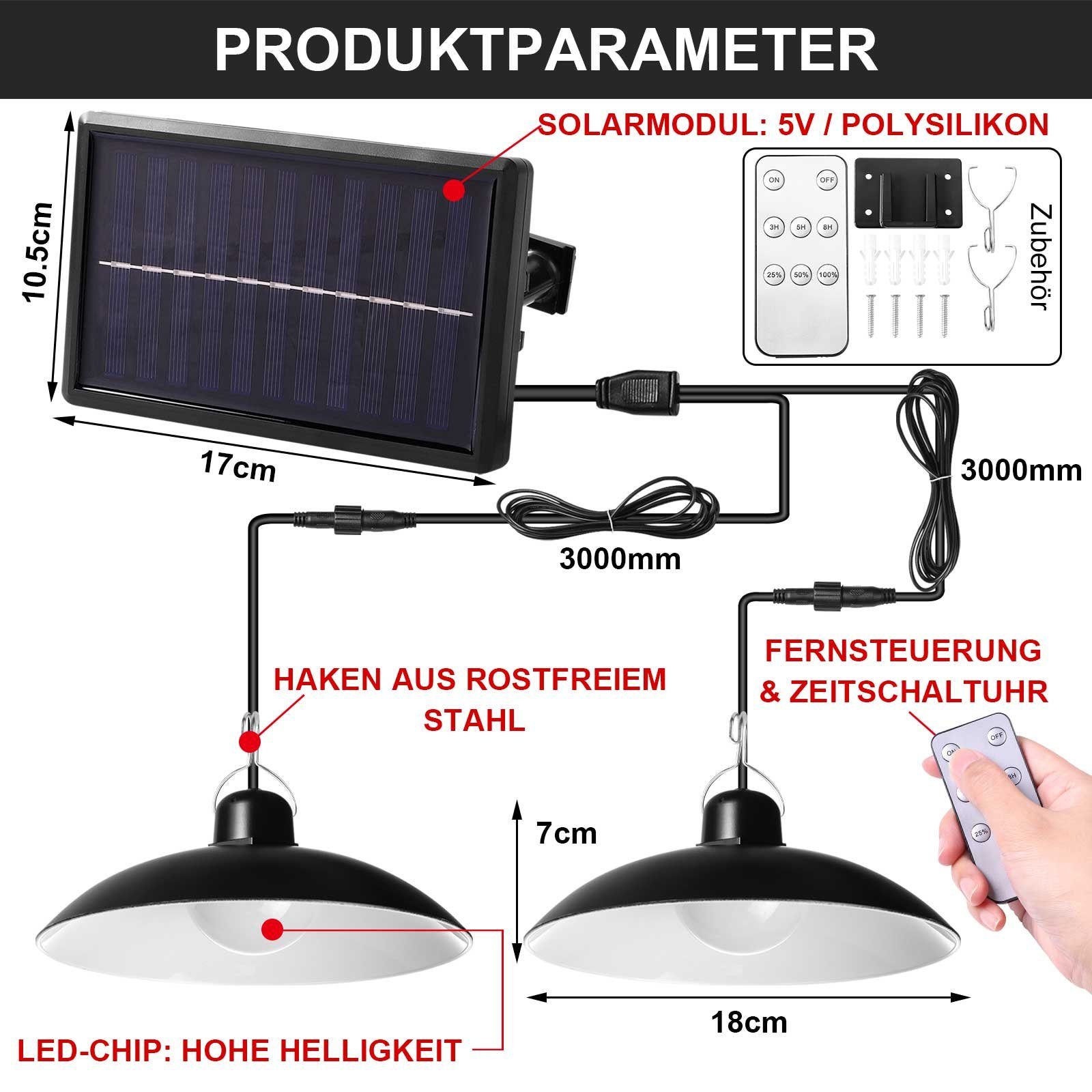 Rosnek LED Außen-Deckenleuchte Solar, Vintage, wasserdicht, günstig online kaufen