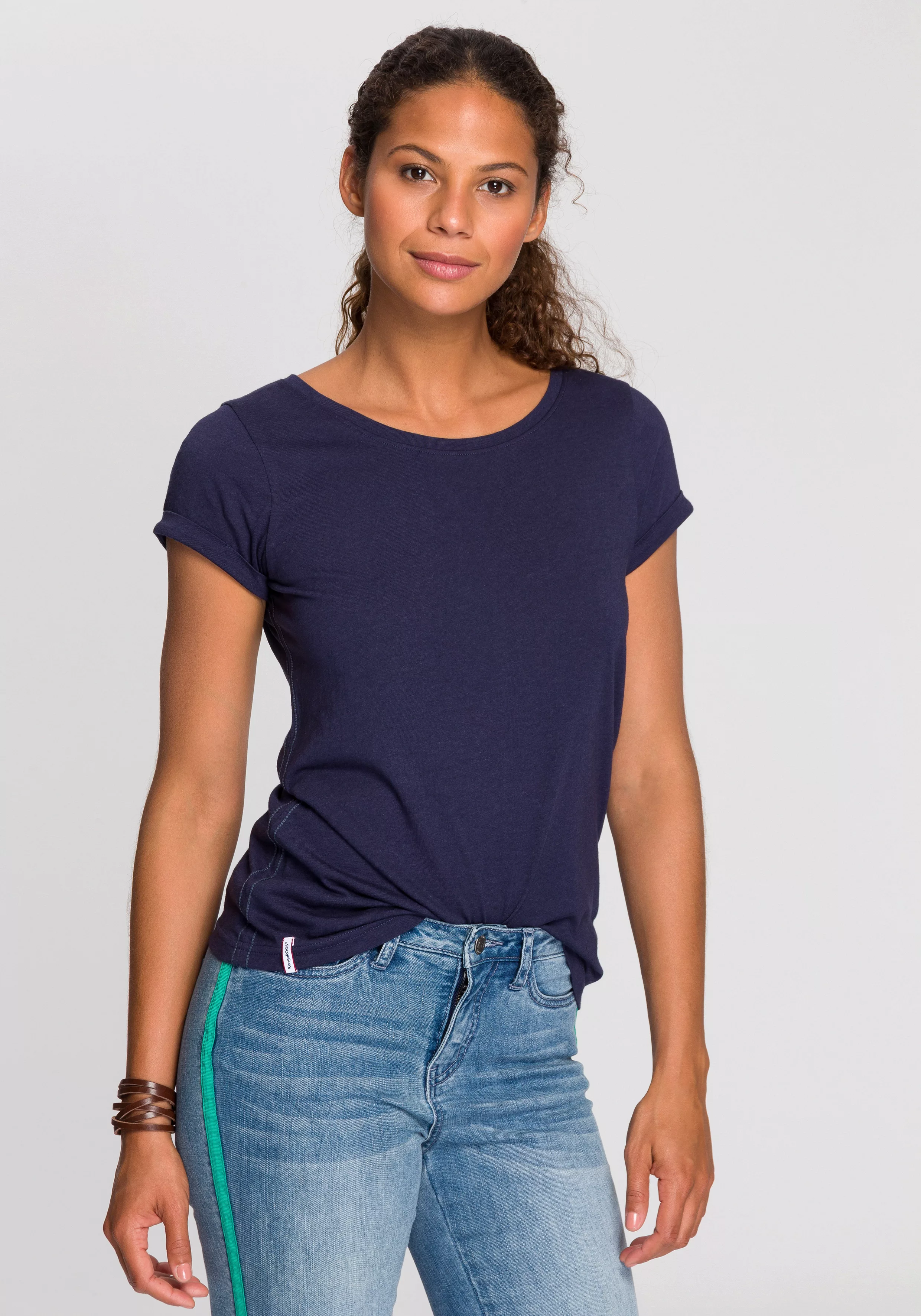 KangaROOS T-Shirt, mit aufgekrempelten Ärmelsaum günstig online kaufen