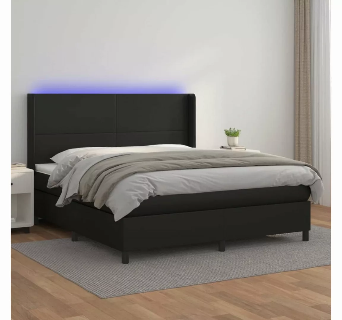 vidaXL Boxspringbett Boxspringbett mit Matratze und LED Kunstleder (160 x 2 günstig online kaufen