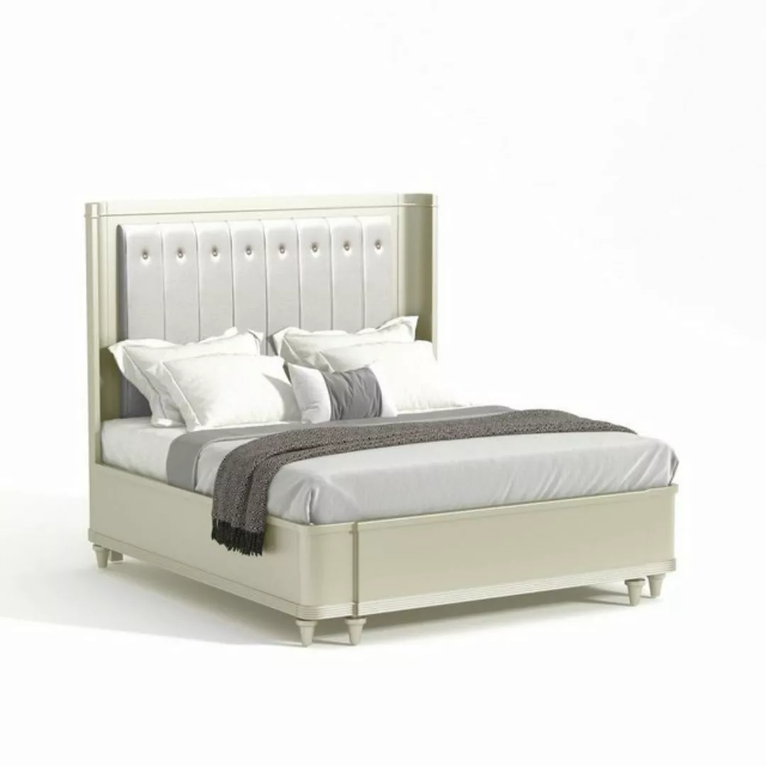 JVmoebel Bett, Polster Design Luxus Bett 180 x 200cm Stoff Betten Leder günstig online kaufen
