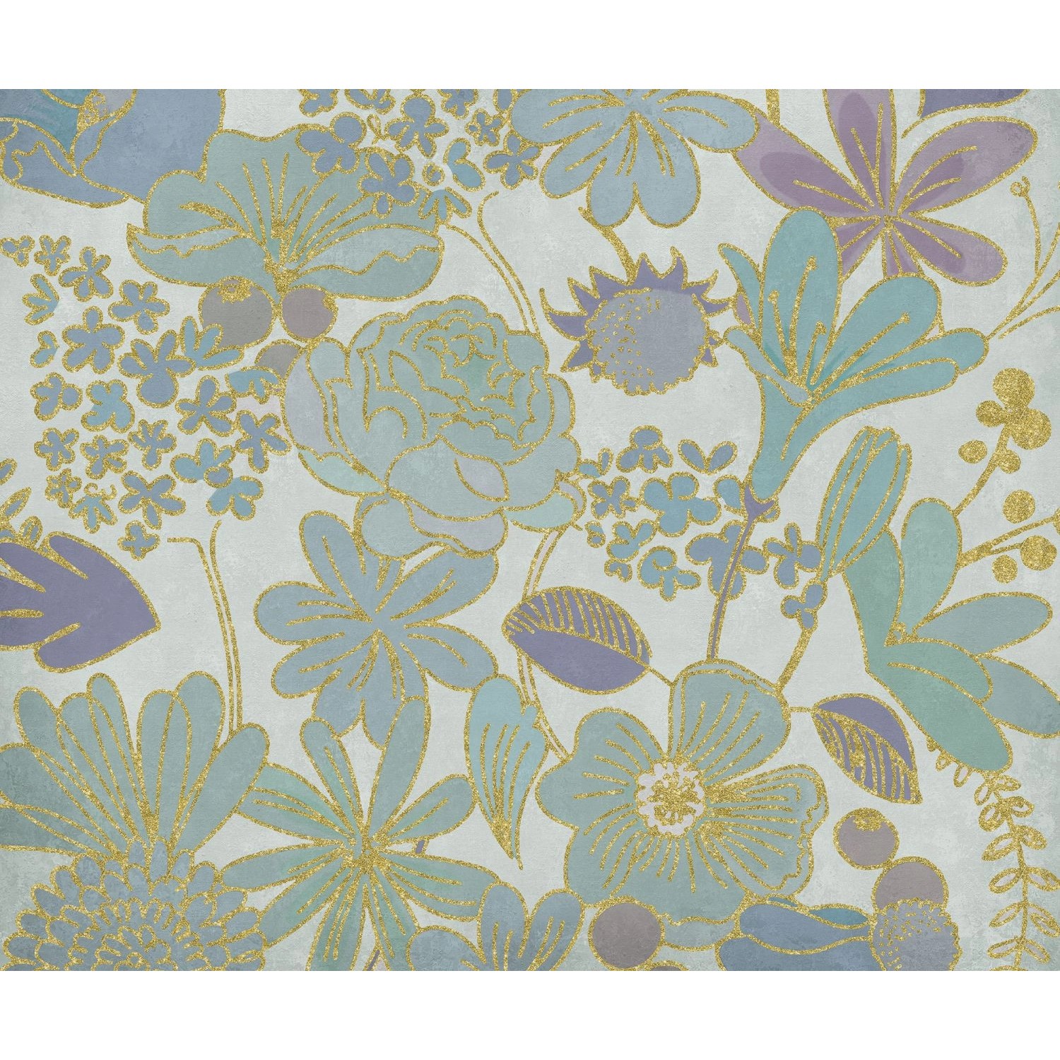 Komar Fototapete Groovy Bloom Blau 300 x 250 cm 611201 günstig online kaufen