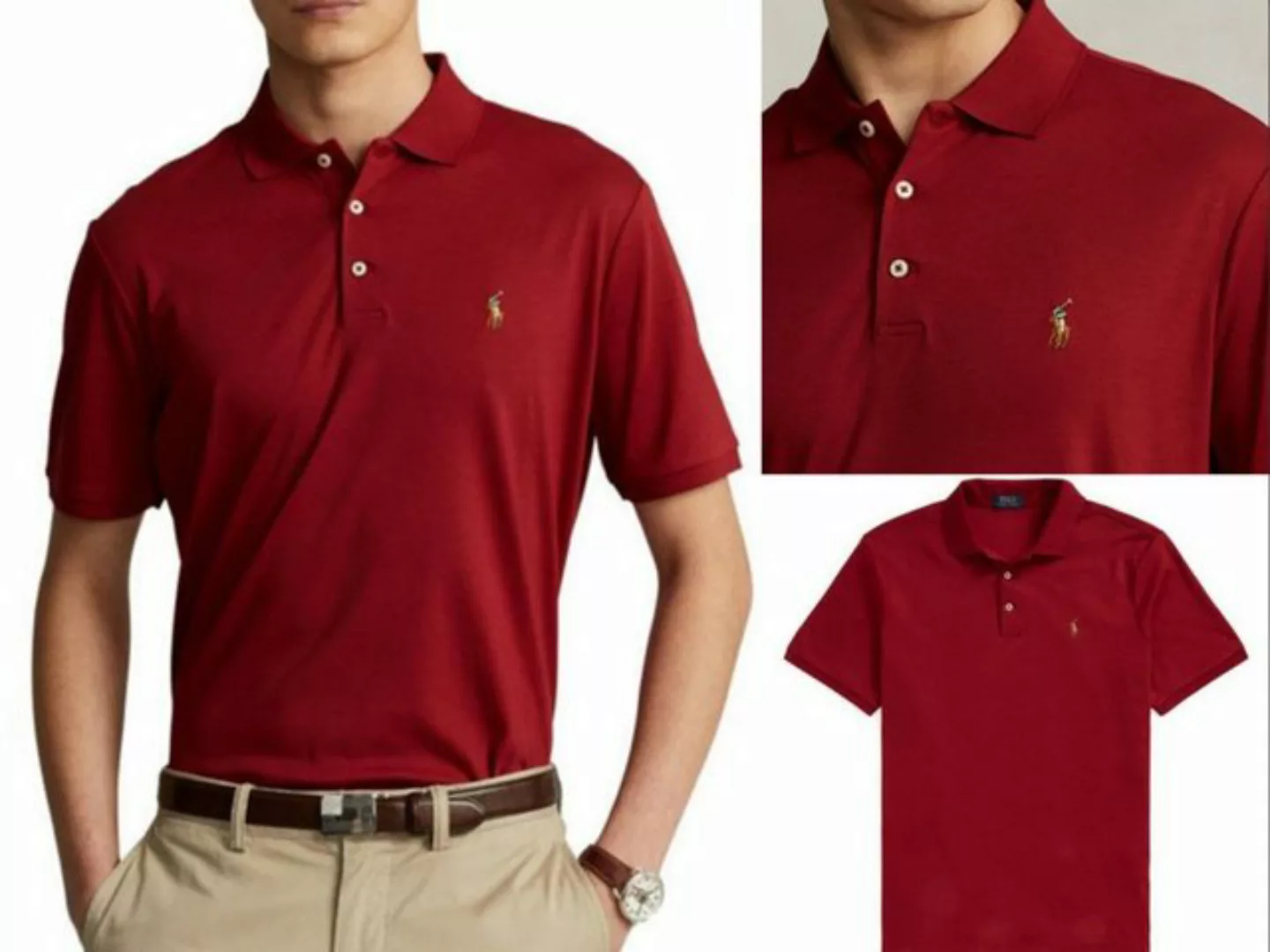 Ralph Lauren Poloshirt Polo Ralph Lauren Slim-Fit Polohemd Weiches Hemd T-S günstig online kaufen