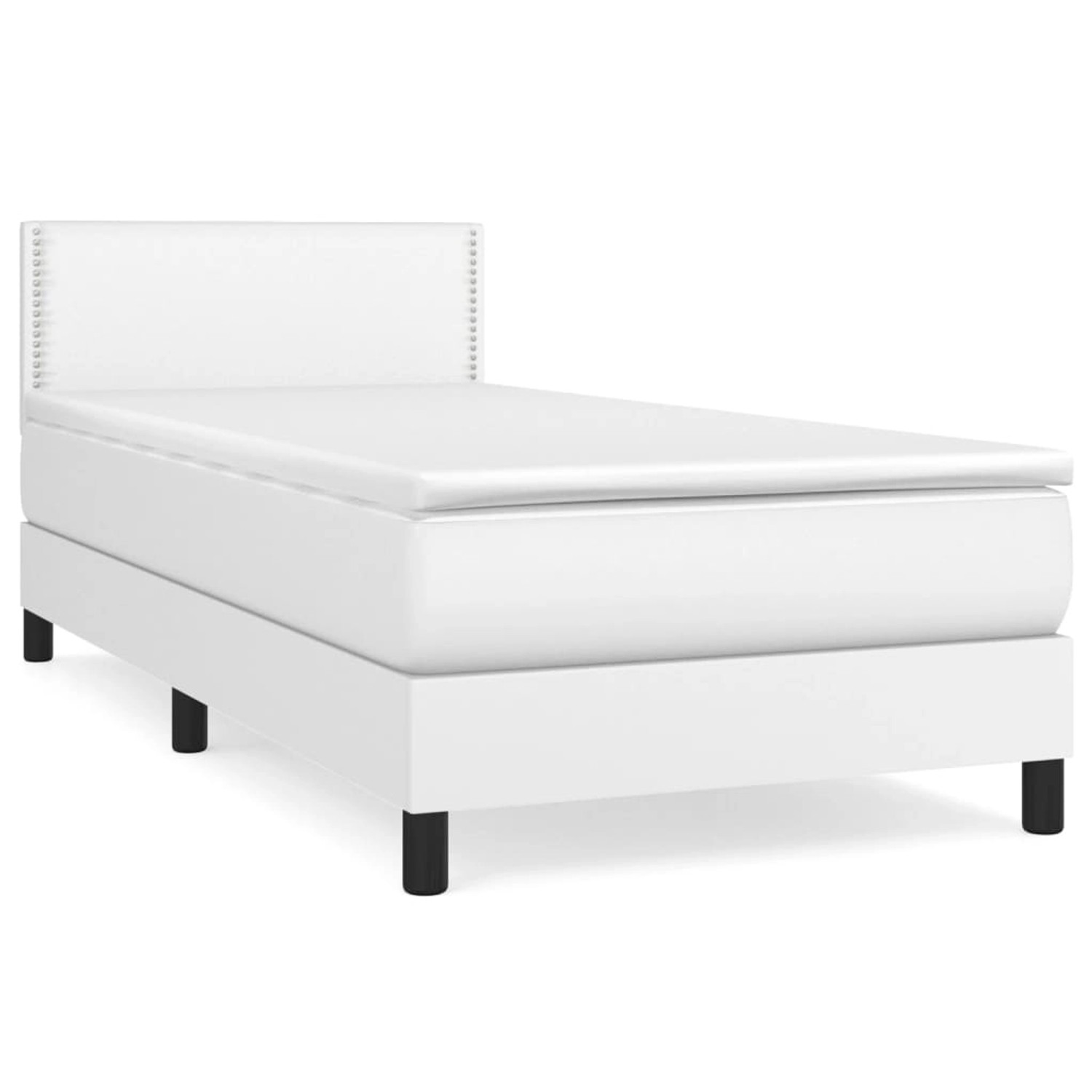 vidaXL Boxspringbett mit Matratze Weiß 90x200 cm Kunstleder1397954 günstig online kaufen