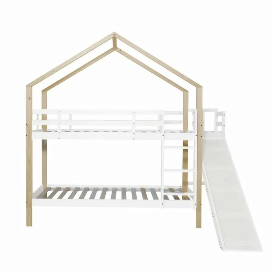 REDOM Etagenbett Holzbett Hausbett Kinderbett, mit Absturzsicherung 90x200 günstig online kaufen