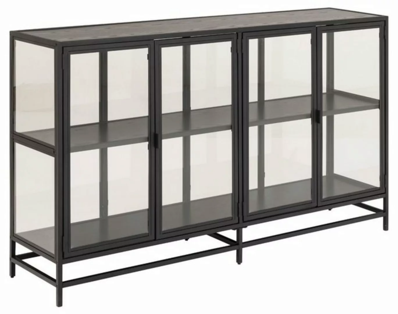 ACTONA GROUP Glasvitrine in schwarz, Stahl - 152,4x86,4x35cm (BxHxT) günstig online kaufen