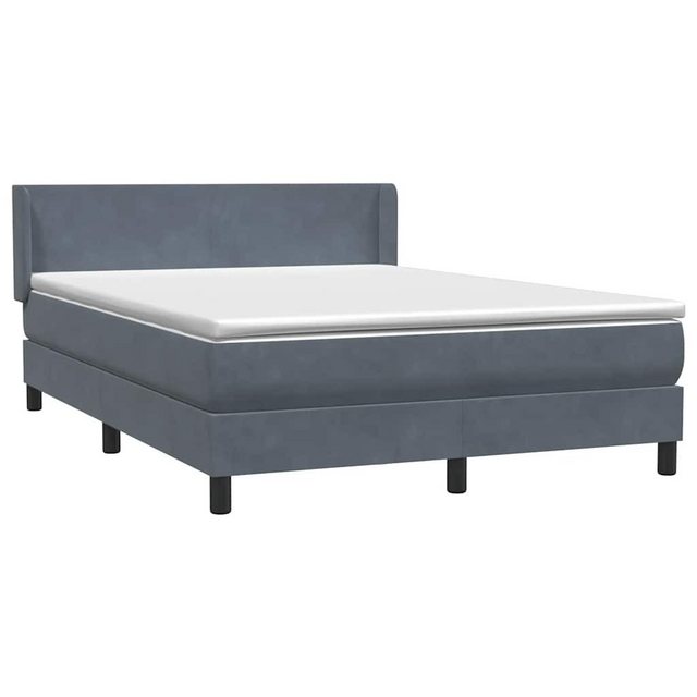 vidaXL Bett Boxspringbett mit Matratze Dunkelgrau 140x220 cm Samt günstig online kaufen