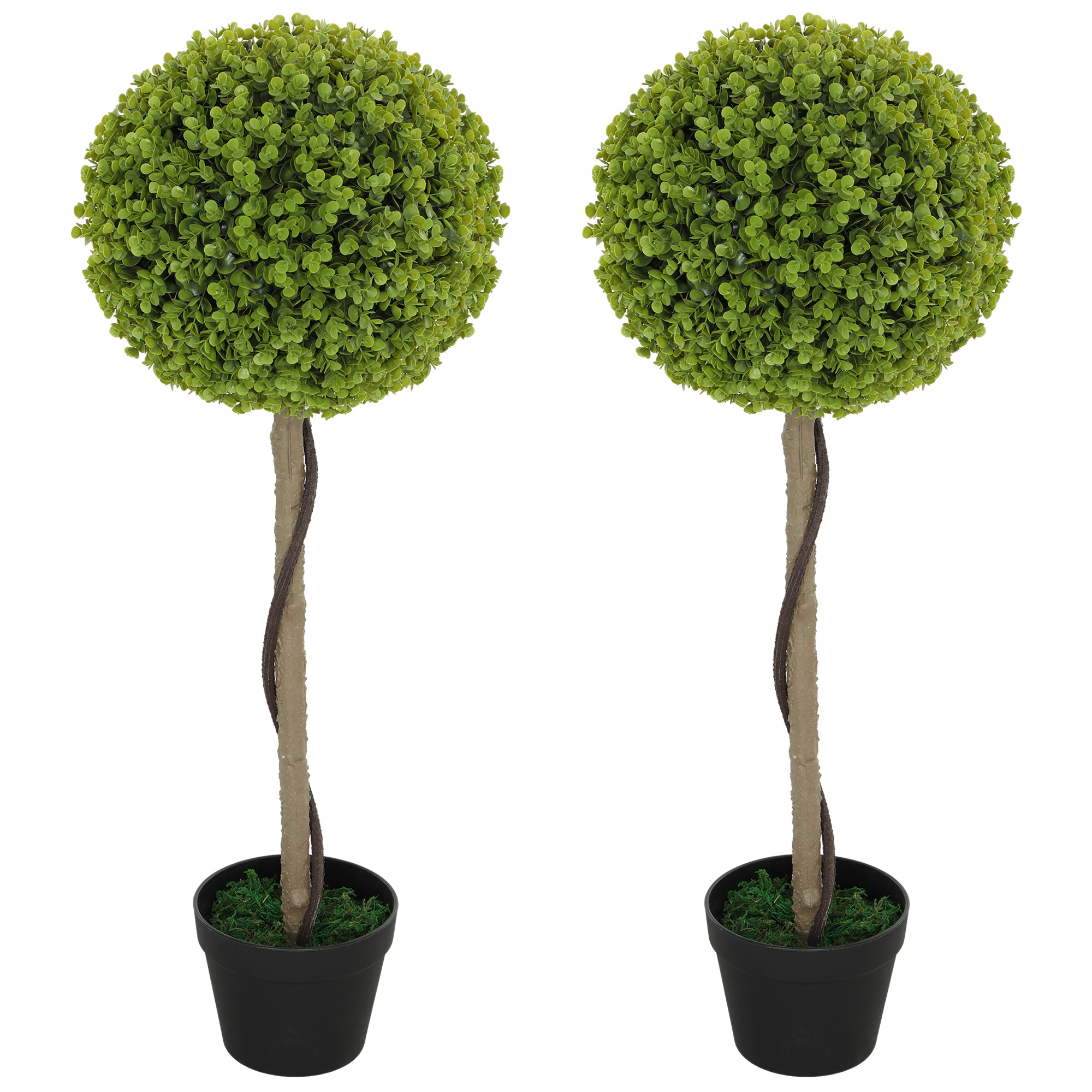 HOMCOM 2er-Set Künstlicher Eukalyptus, 90 cm Zimmerpflanze, Kunstpflanze im günstig online kaufen