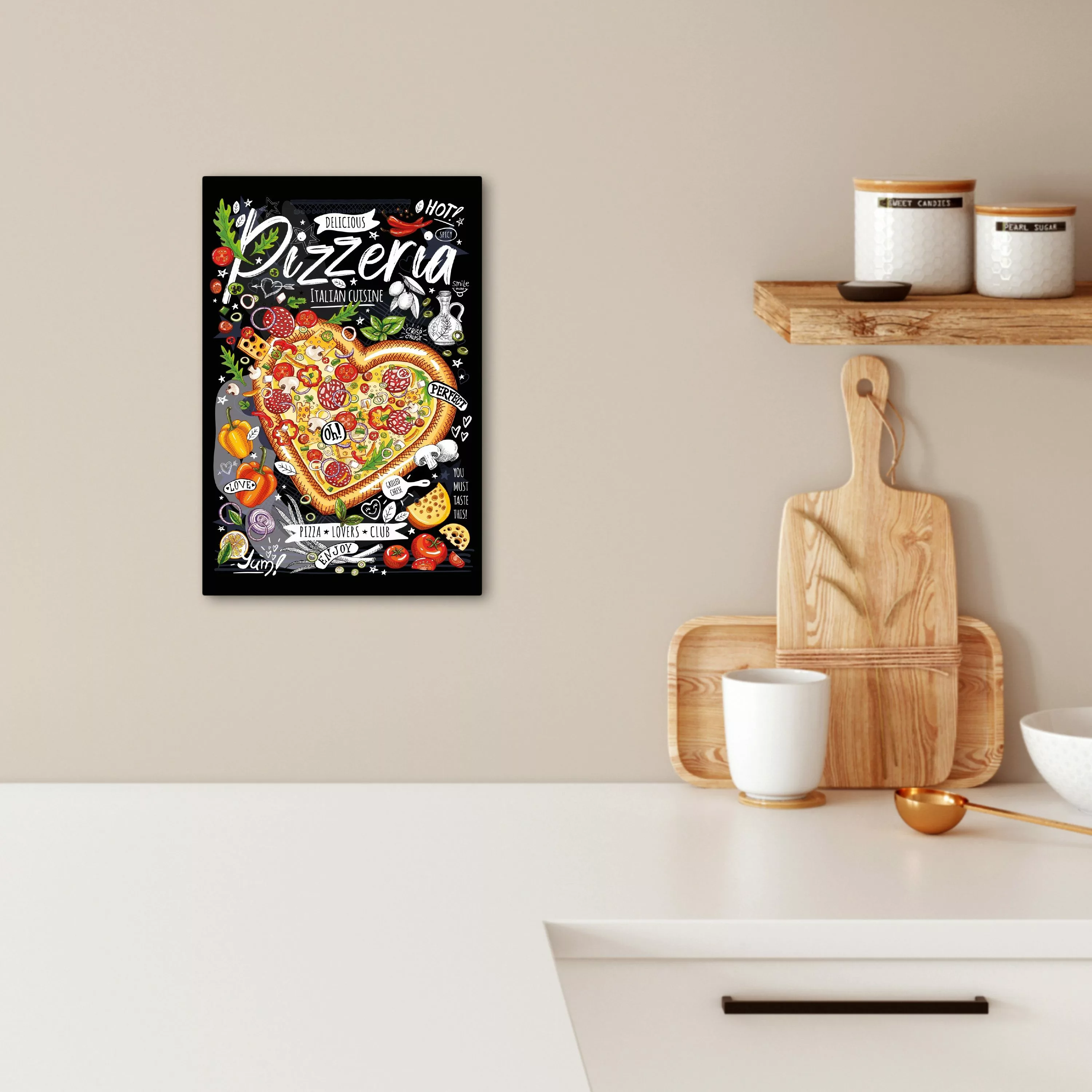 OneMillionCanvasses® Leinwandbild Pizzeria - Speisekarte - günstig online kaufen