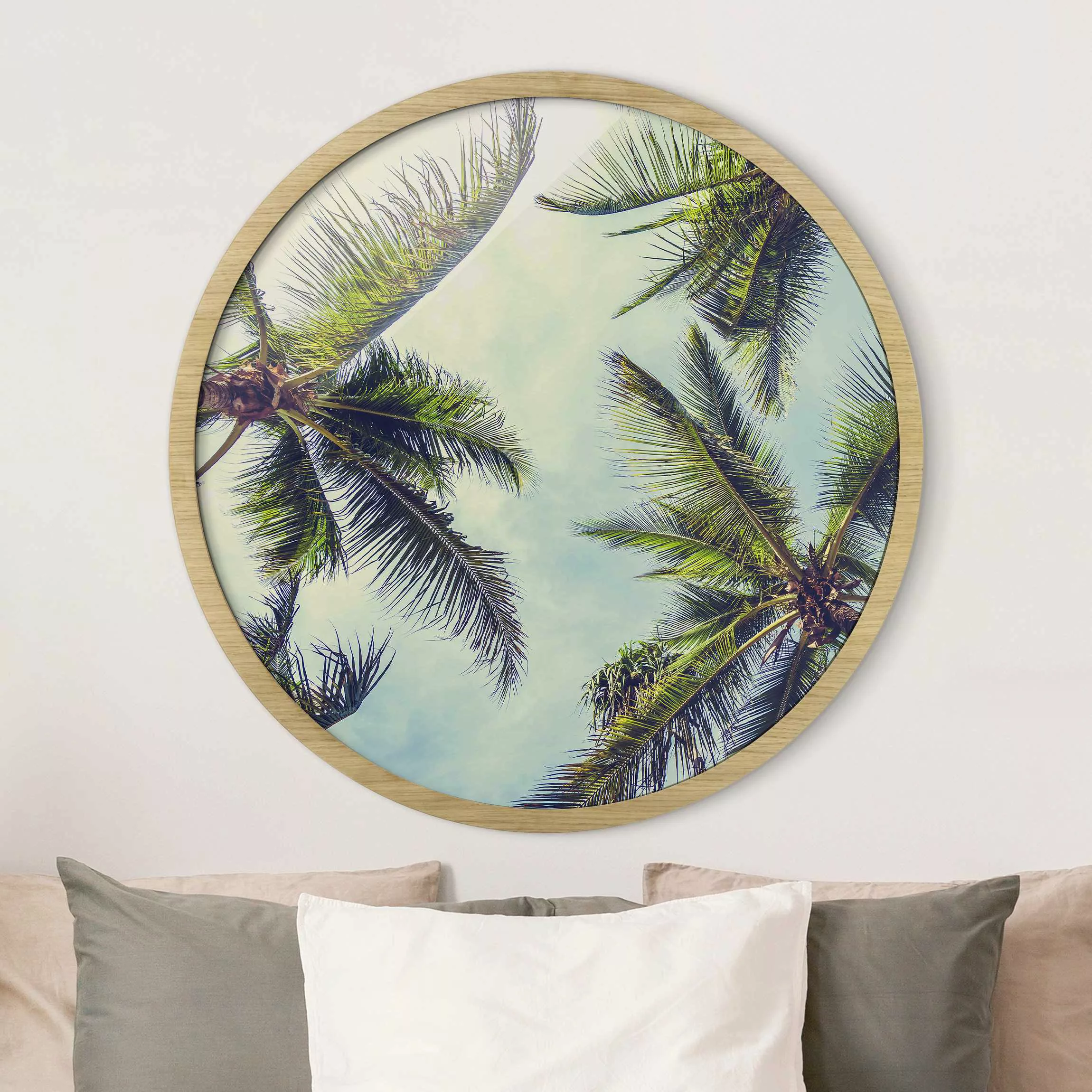 Rundes Gerahmtes Bild Die Palmen günstig online kaufen